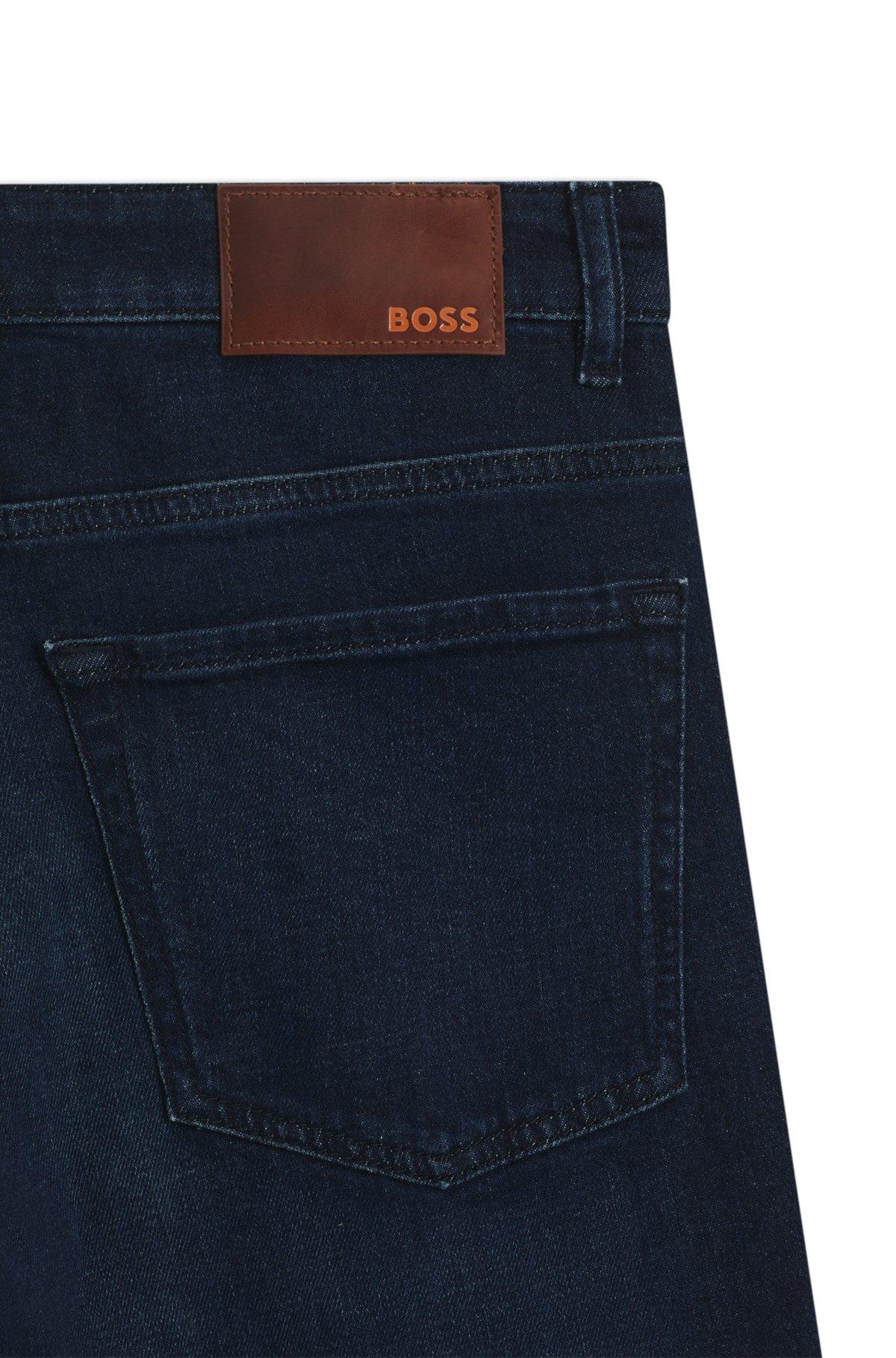 BOSS - Maine Regular-fit jeans in dark-blue comfort-stretch denim - Dark Blue Product Image