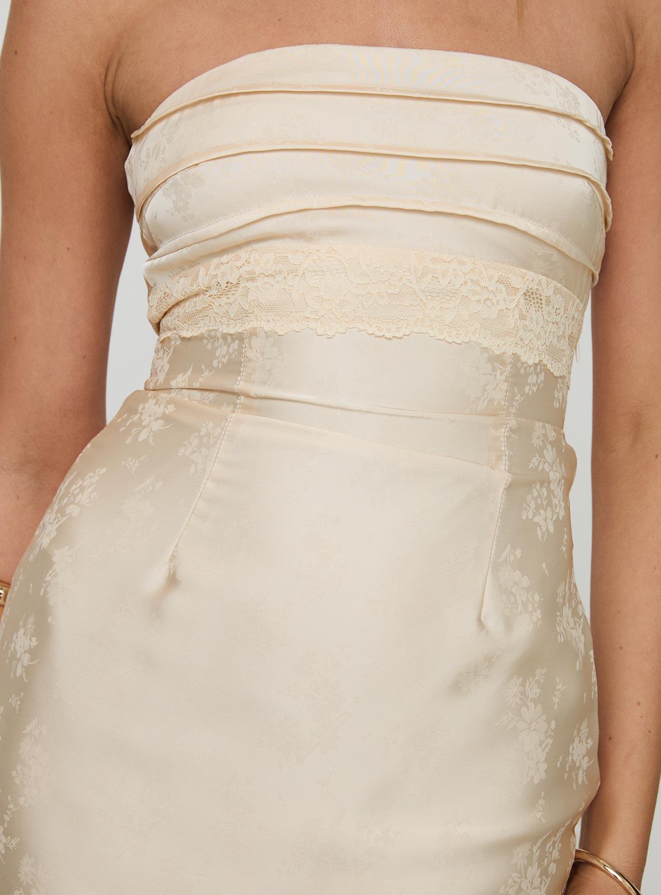 Busiate Strapless Mini Dress Champagne Product Image