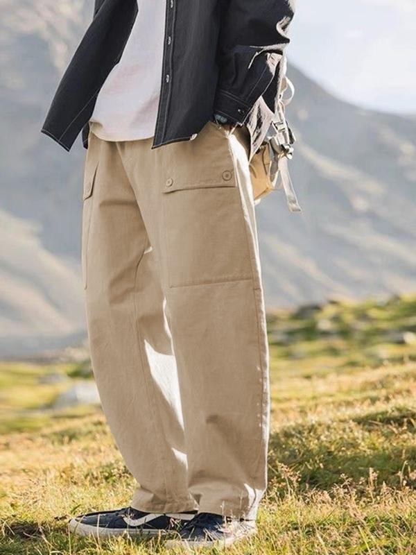 Men's Large Pocket Casual Wide Leg Pants Product Image