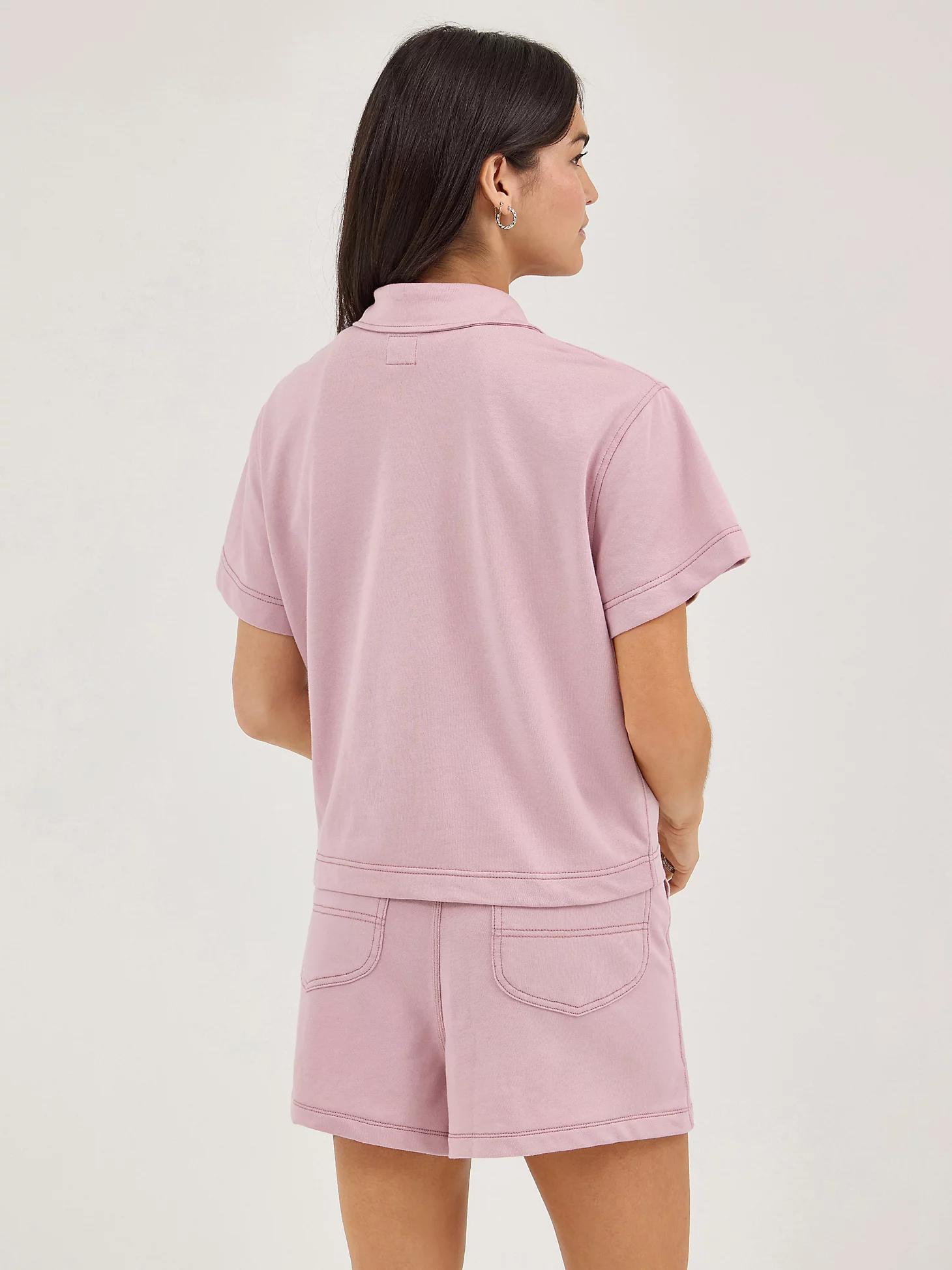 Women's Loose Crop Button Down Shirt | Women's Tops & Tees | Lee® Product Image