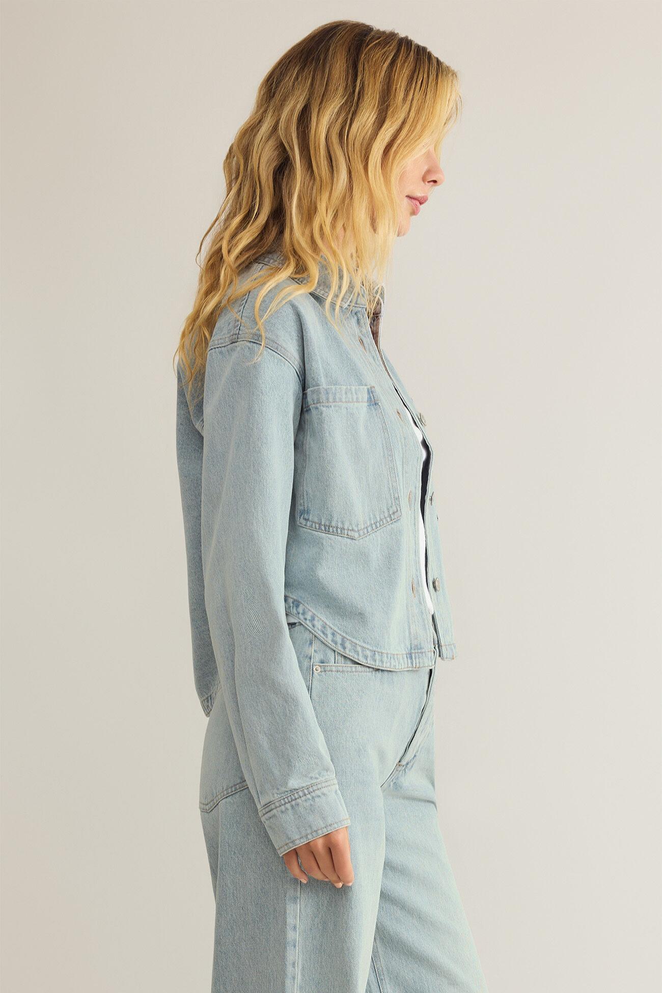 All Day Cropped Denim Jacket Product Image