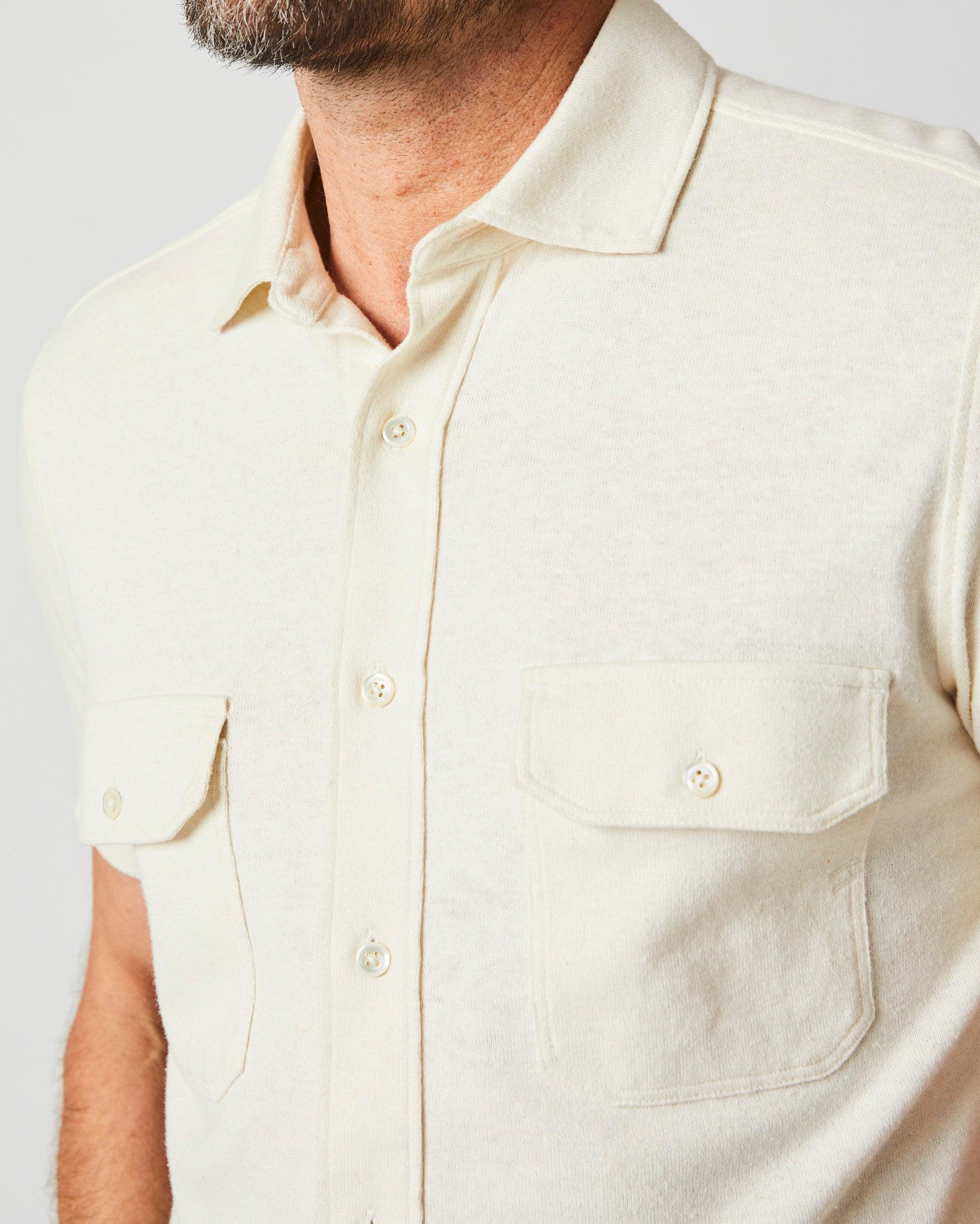 Short Sleeve Hemp Cotton Knit Shirt -  Product Image