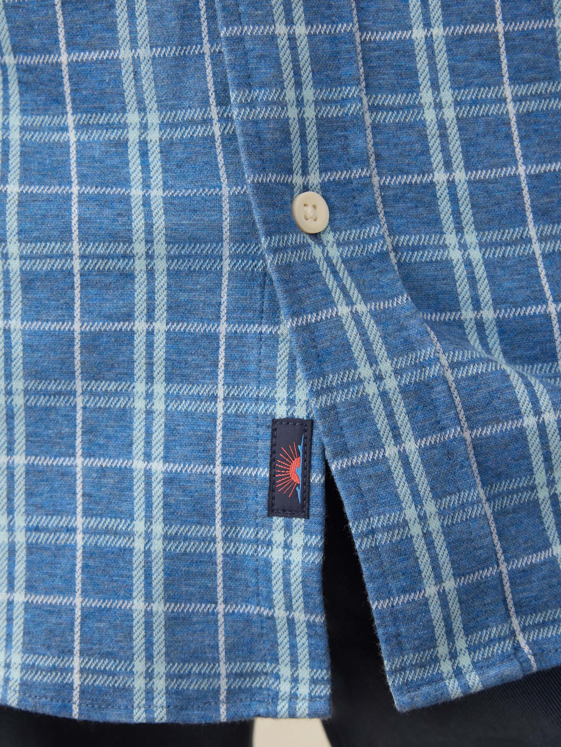 Coastline Knit Shirt - Ocean Sky Plaid Male Product Image