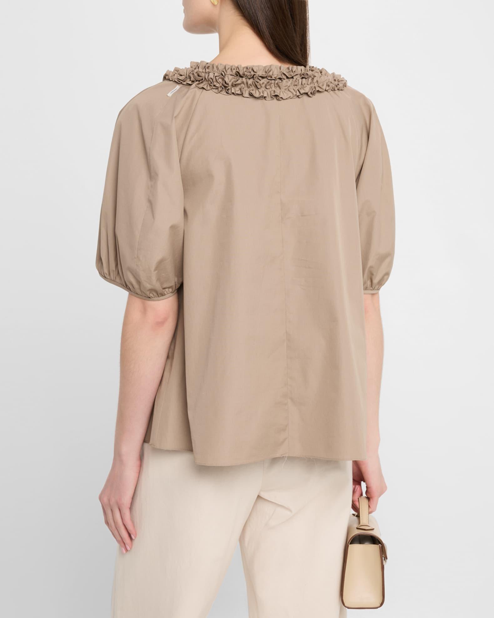 Oriana Crystal Ruffle Puff-Sleeve Mini Dress Product Image