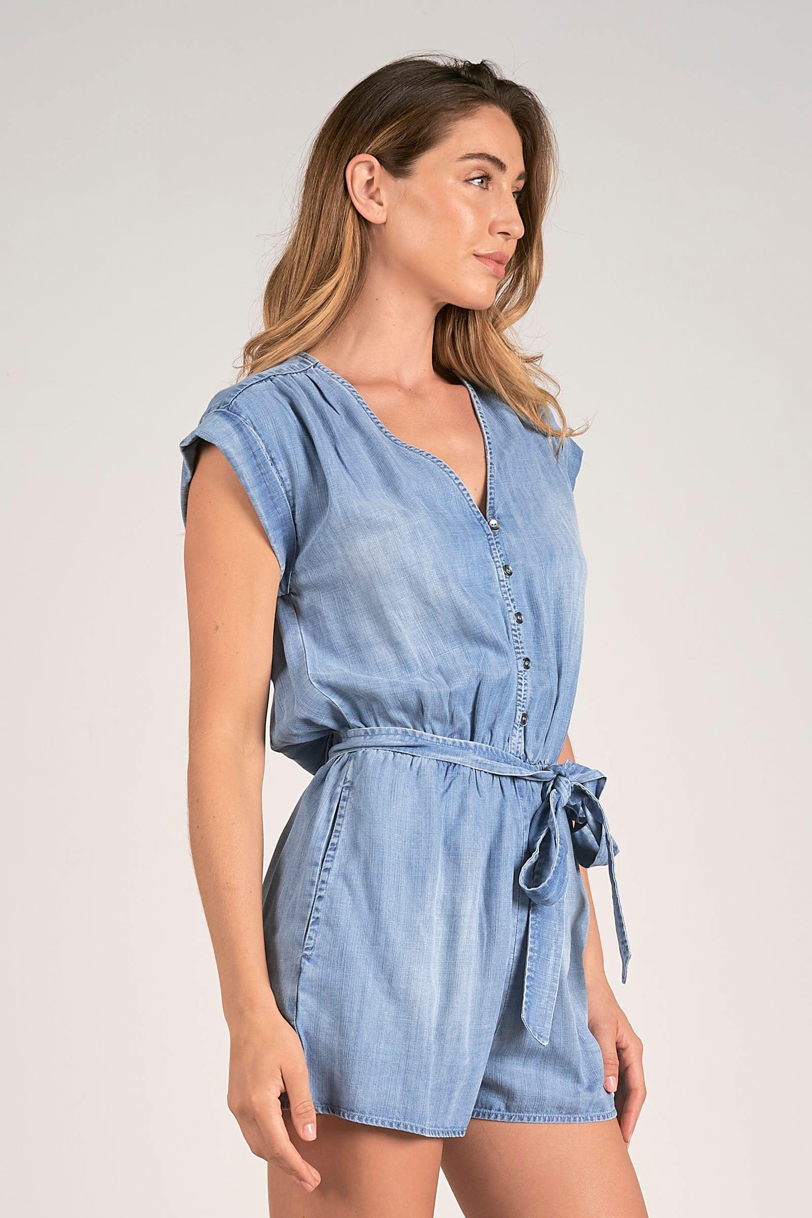 Romper Short Sleeve V Neck Product Image