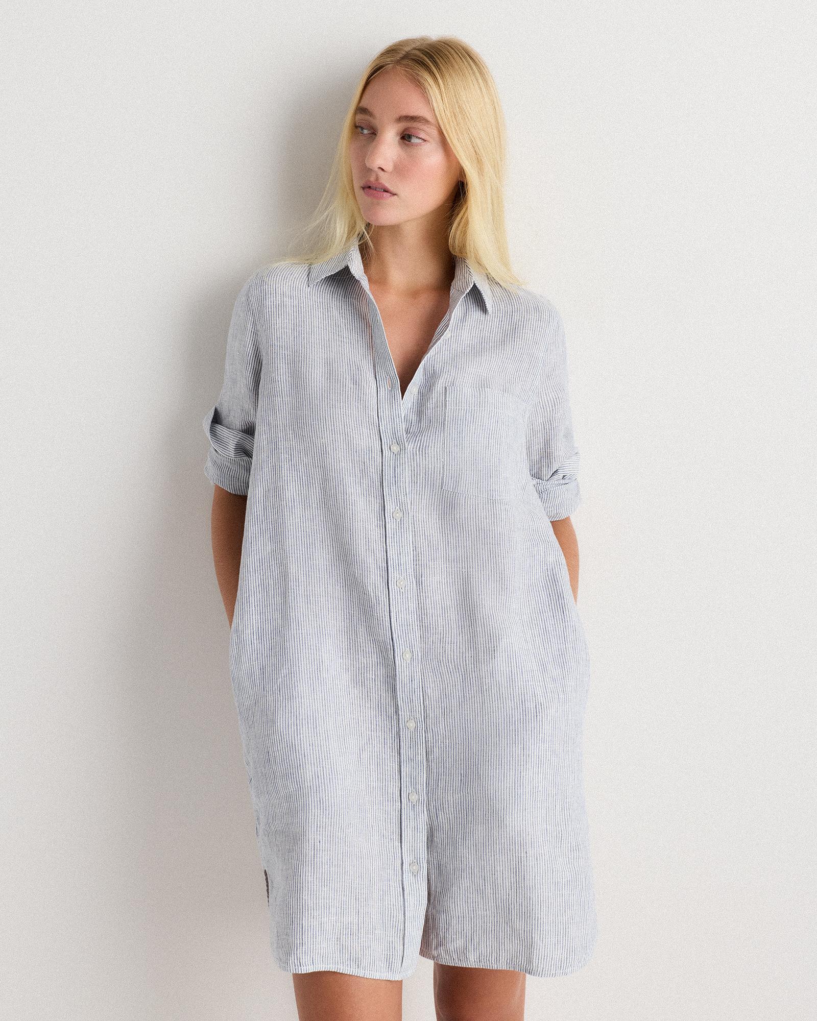 Quince | Women's 100% European Linen Shirt Dress Size XS, Organic Linen Product Image