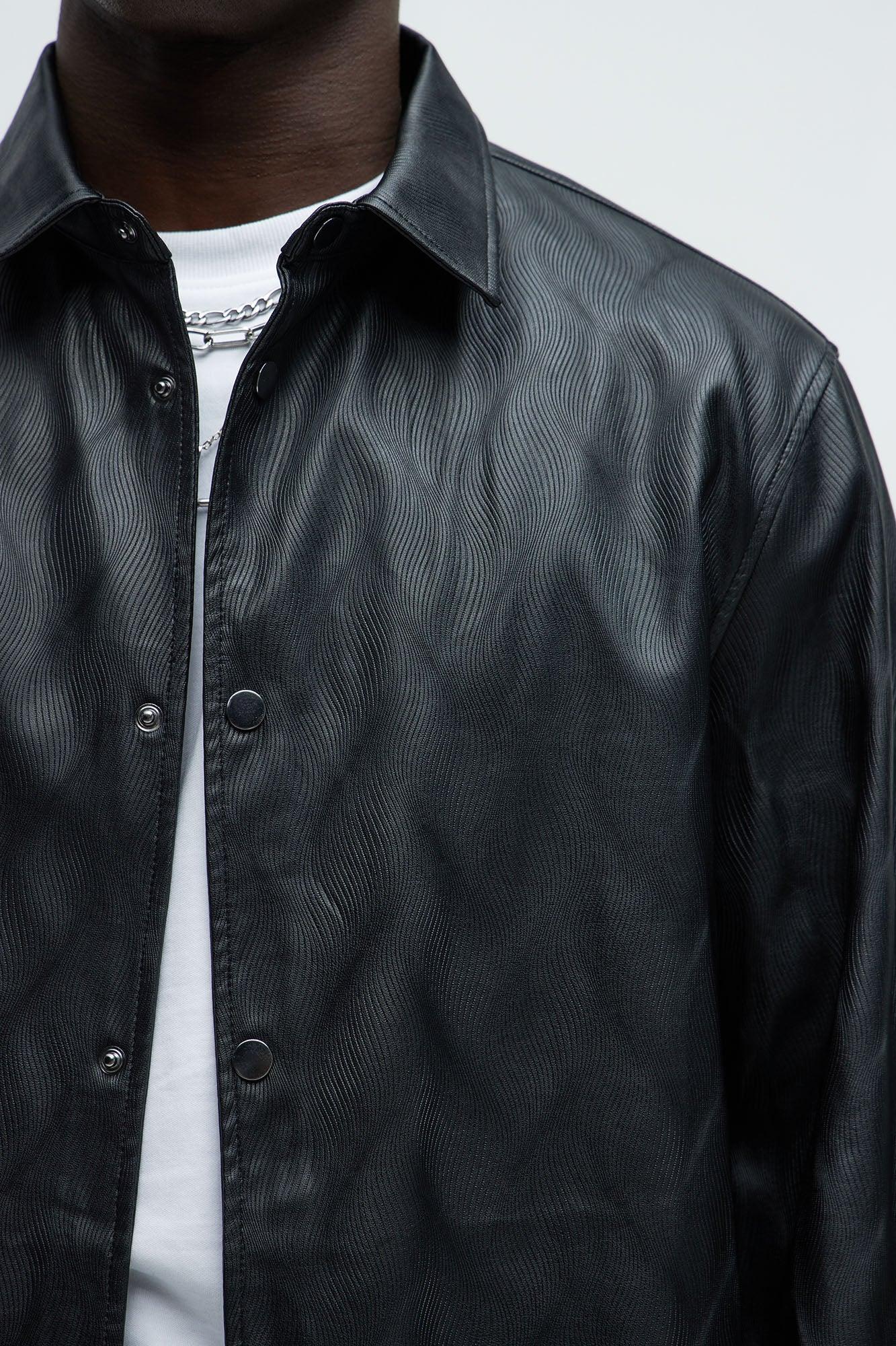 Arizona Faux Leather Shirt - Black Product Image