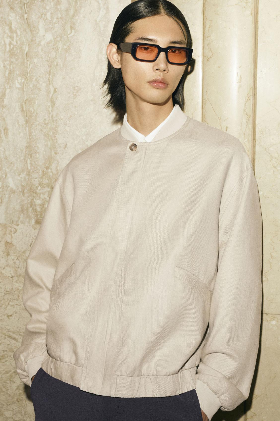 LINEN BOMBER JACKET Product Image