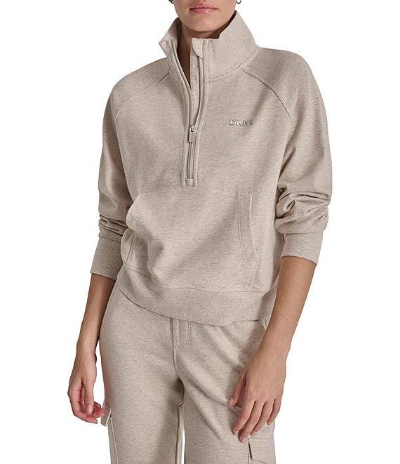 DKNY Sport by Donna Karan Coordinating Logo Half Zip Stand Collar Pullover Product Image