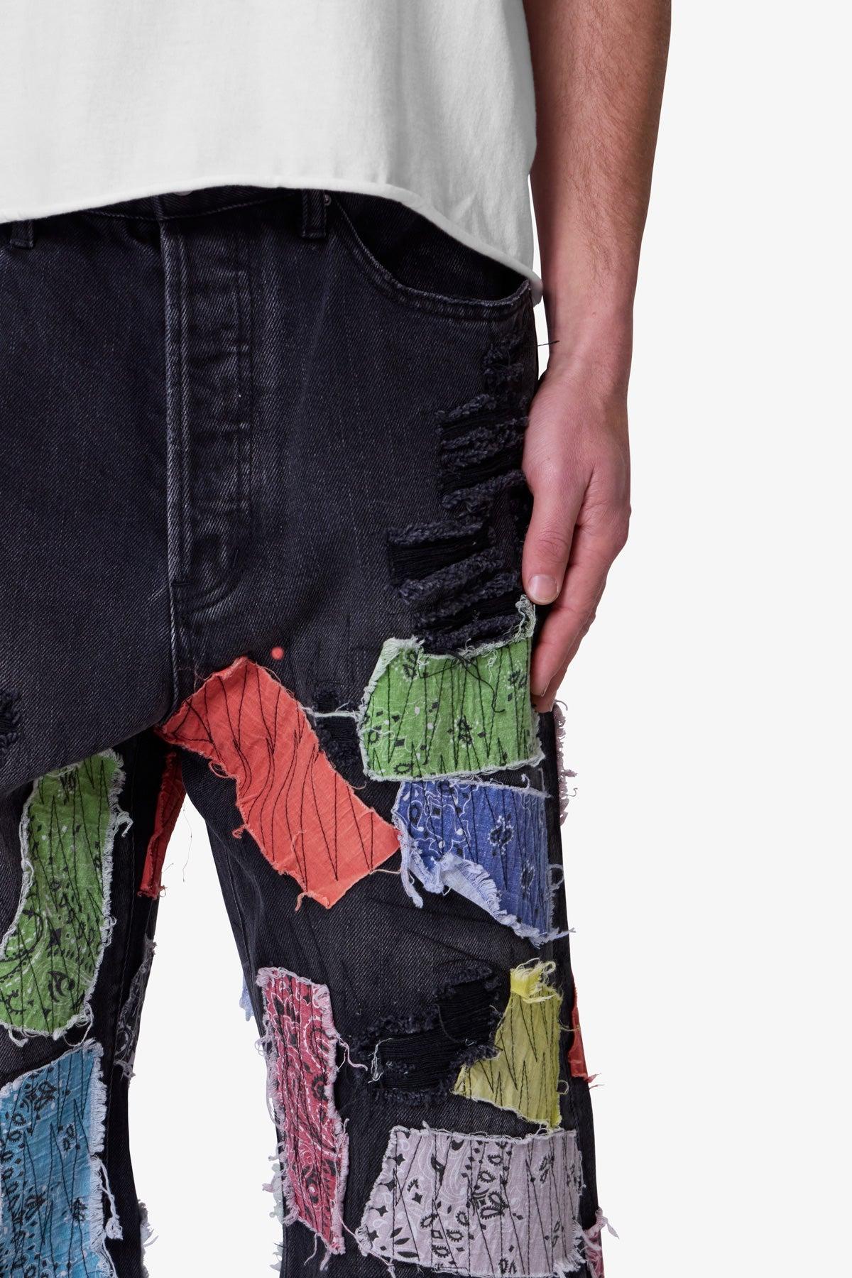 Ultra Baggy Bandana Patch Denim - Washed Black Product Image