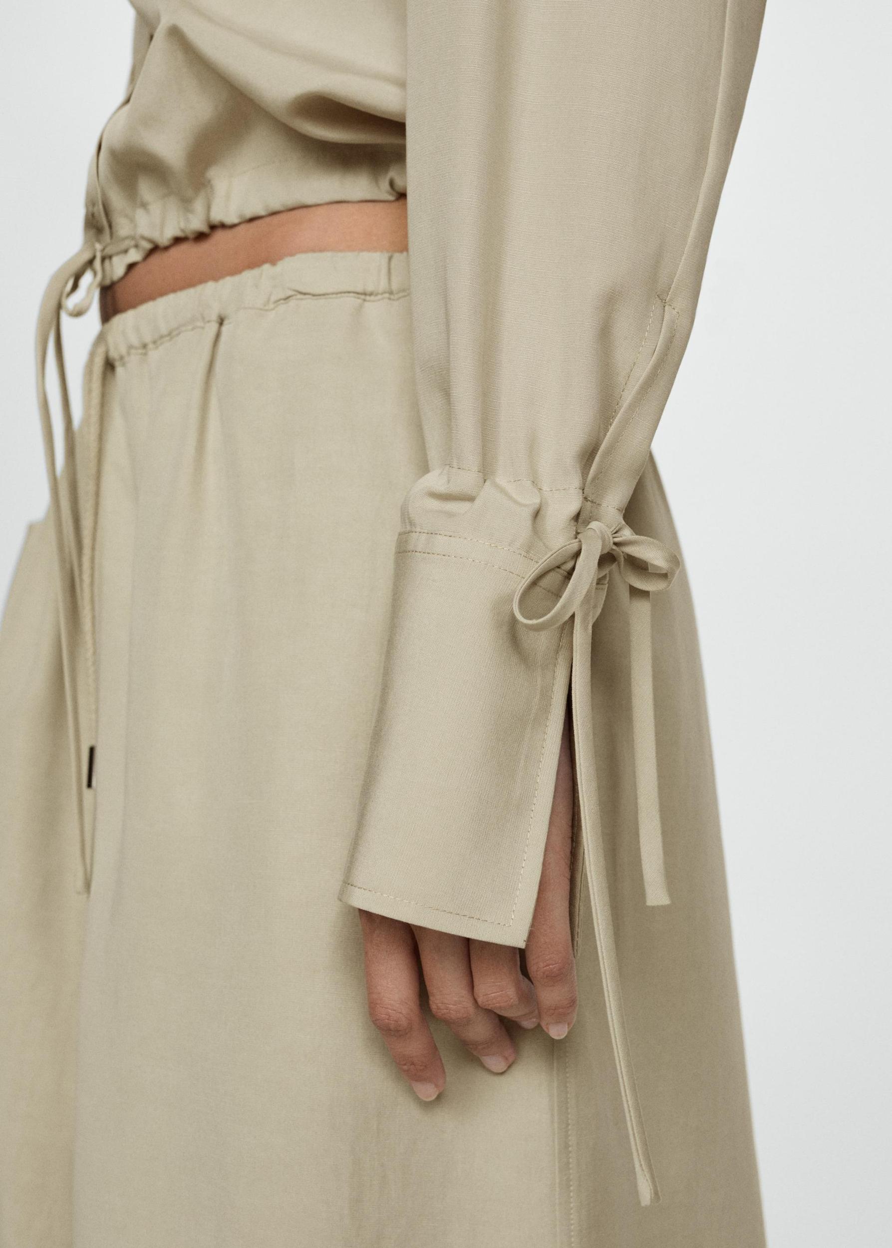 Lyocell shirt with bow - Women | MANGO USA Product Image