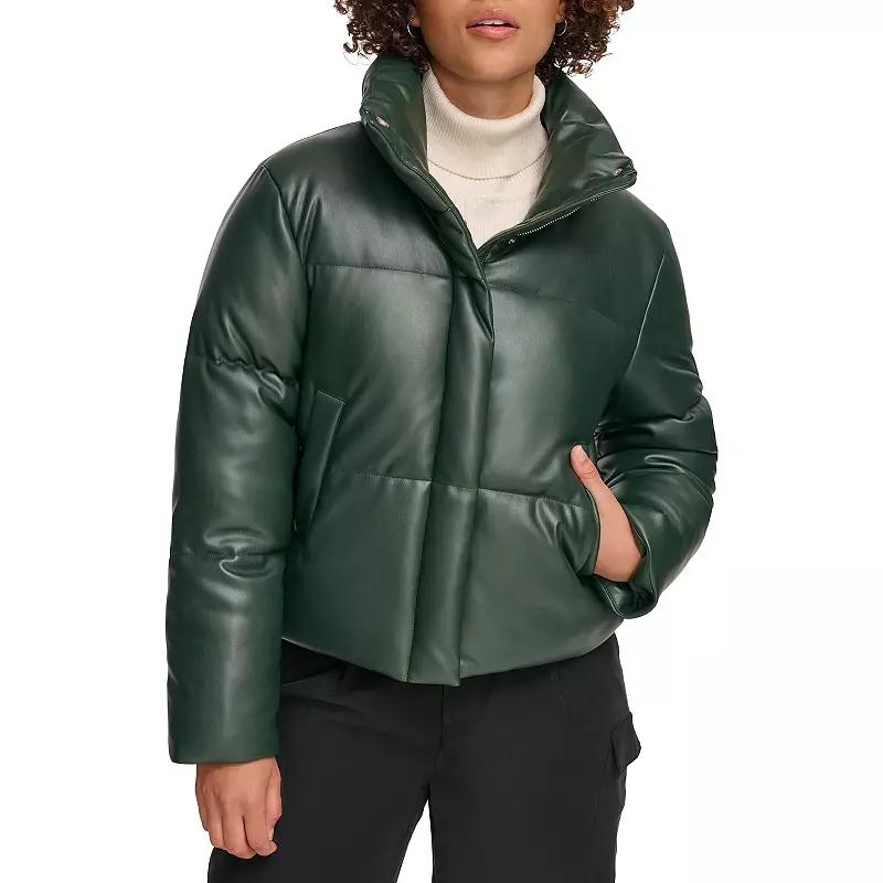 Women's Levi's® Faux-Leather Short Puffer Jacket,  Product Image