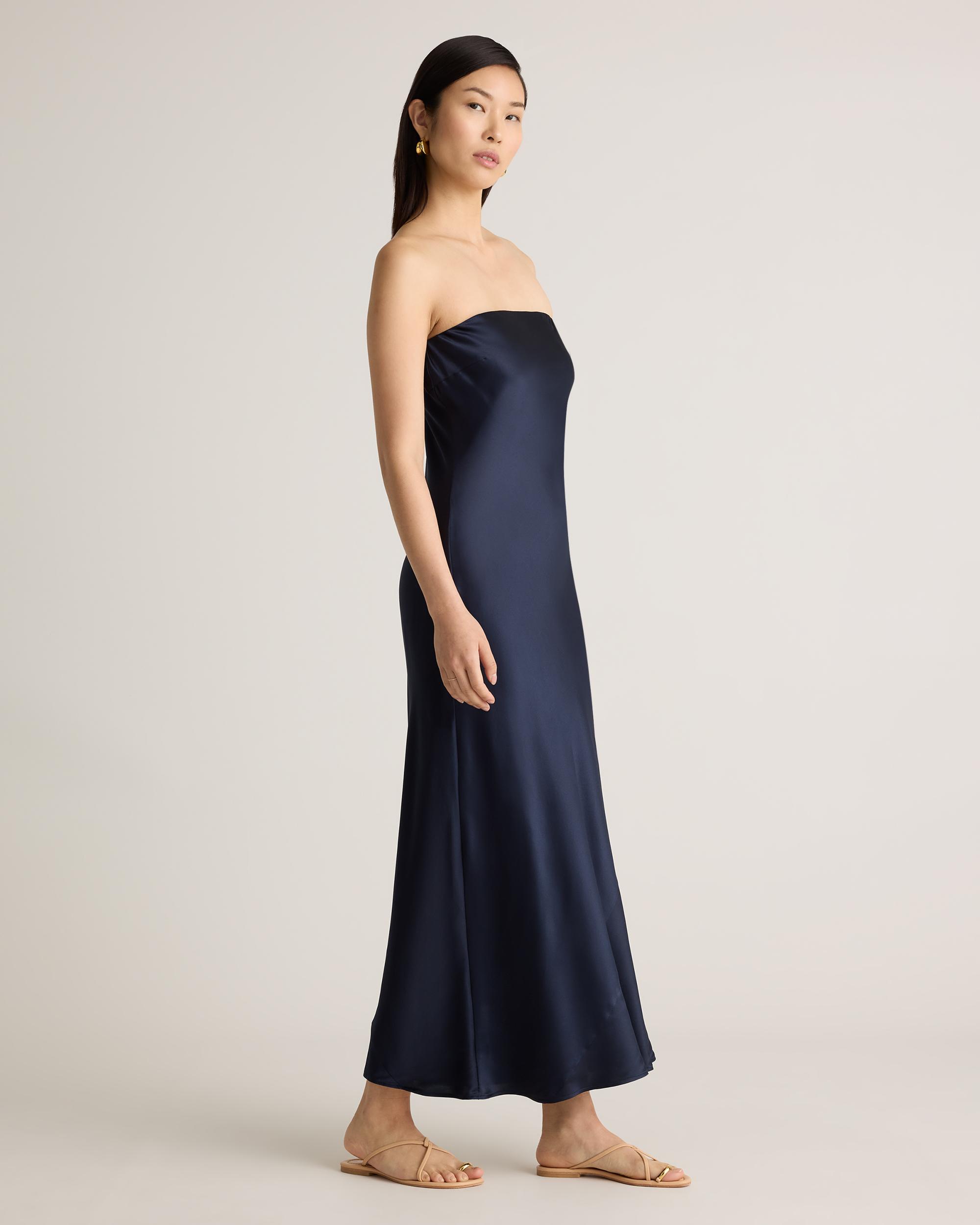 Quince | Women's Strapless Midi Dress Mulberry Silk Product Image