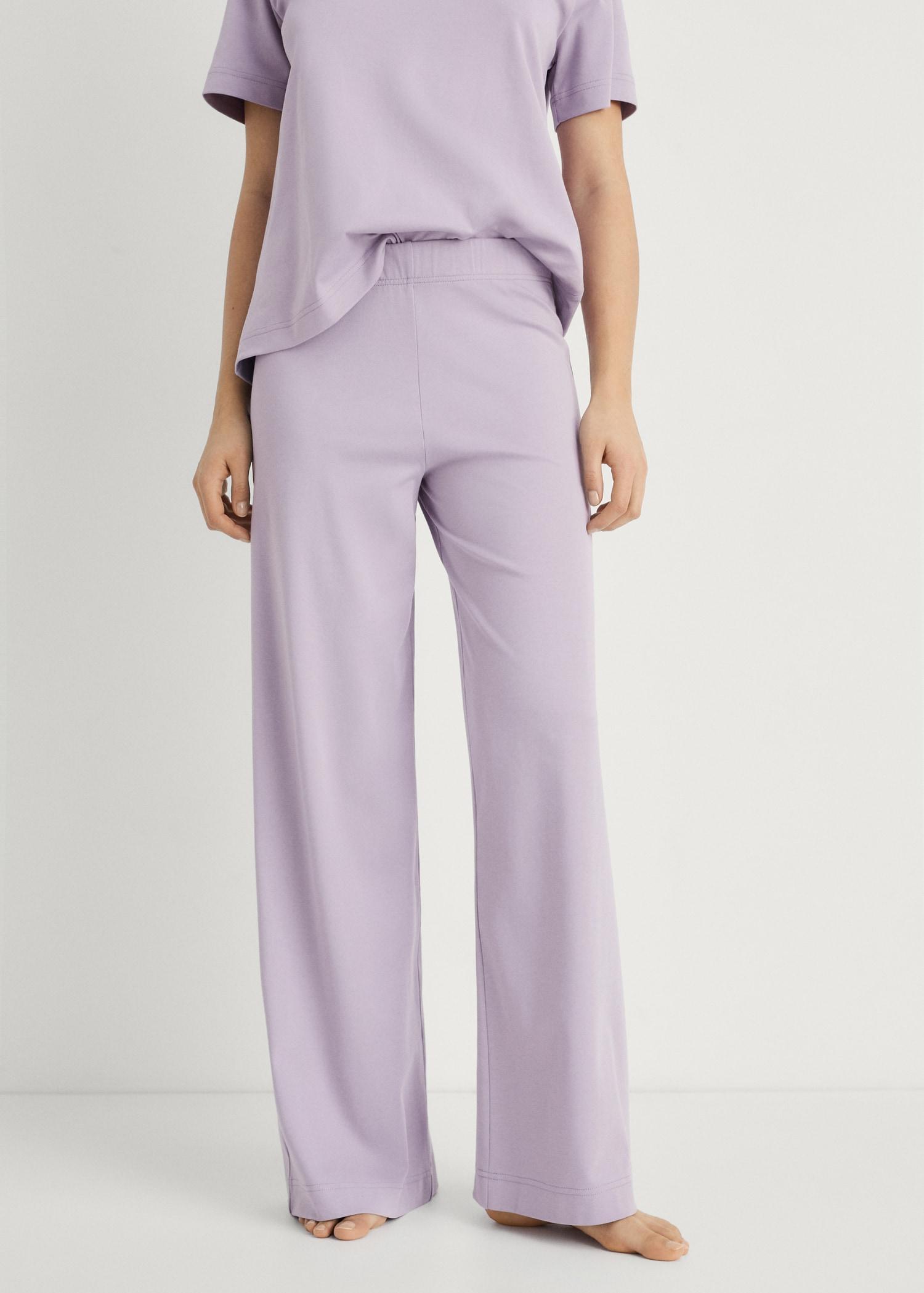 Plain cotton pajama pants - Women | MANGO USA Product Image