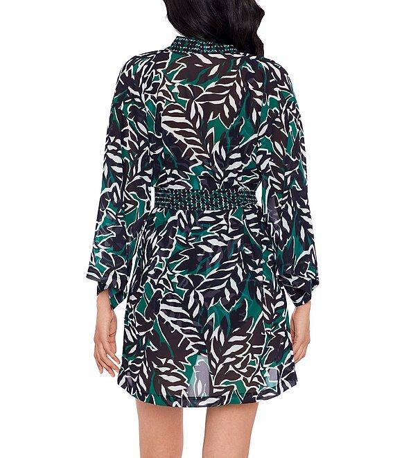 Miraclesuit Palma Verde Printed Open Front Belted Kimono Swim Cover-Up Product Image