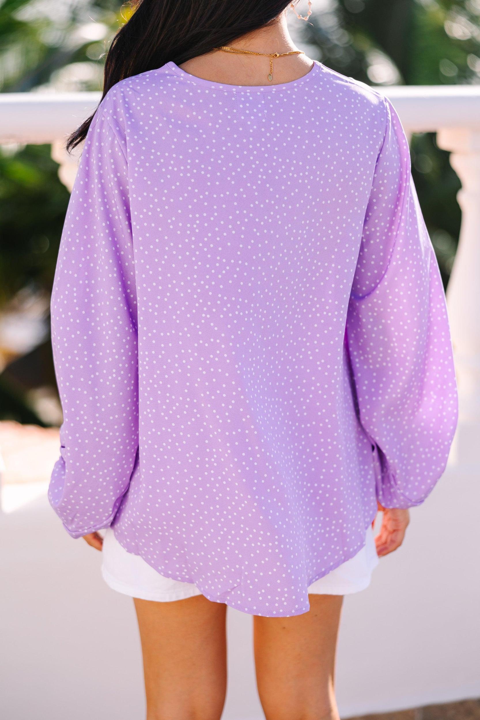 Ground Breaking Purple Polka Dot Blouse Female Product Image