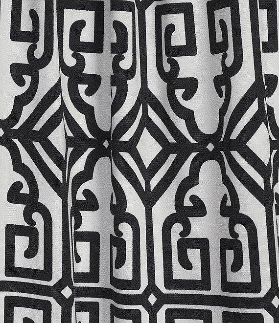 Multiples Knit Printed Split V-Neck 3/4 Raglan Sleeve Hi-Low Hem Peasant Top Product Image