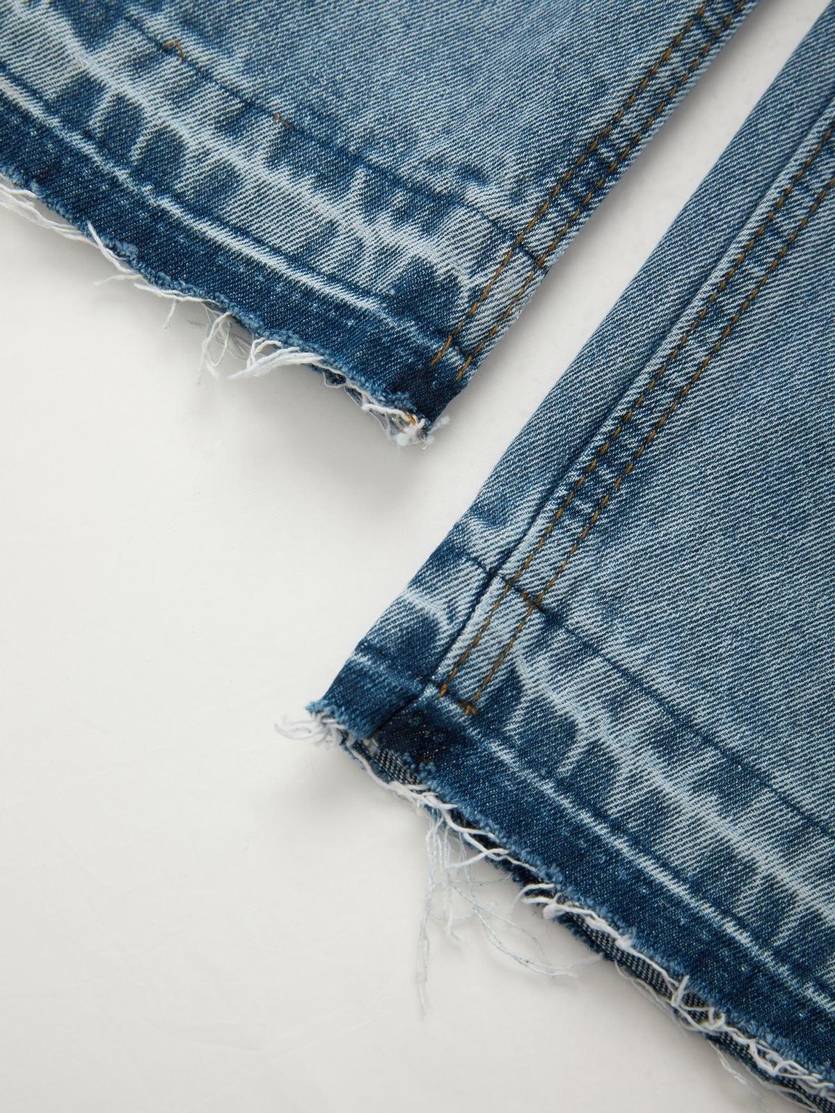 Bleached Raw Hem Boyfriend Jeans Product Image
