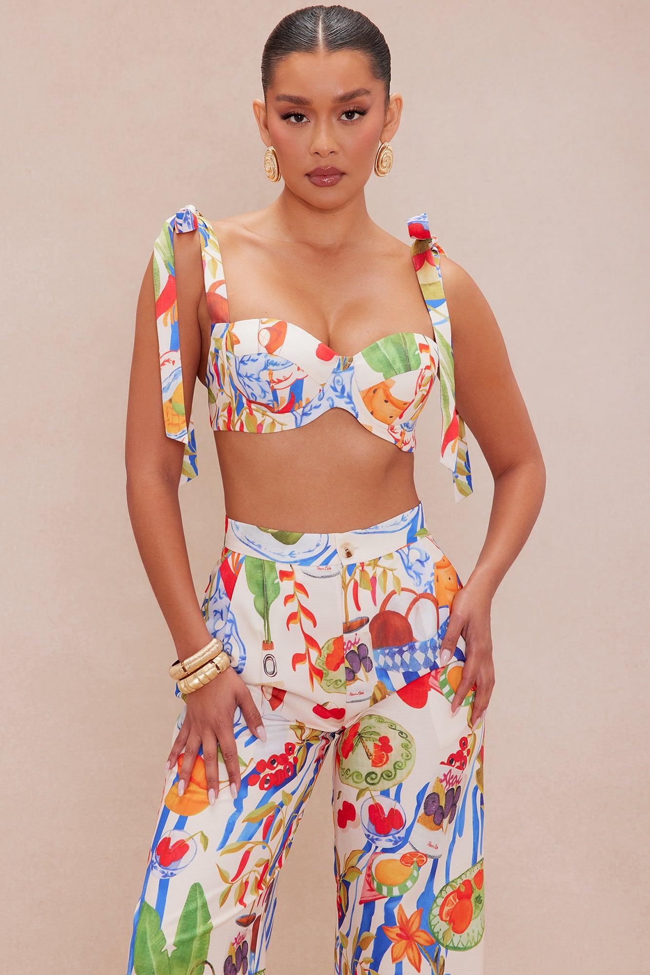 Valencia Linen Pant Set - Multi Color Product Image