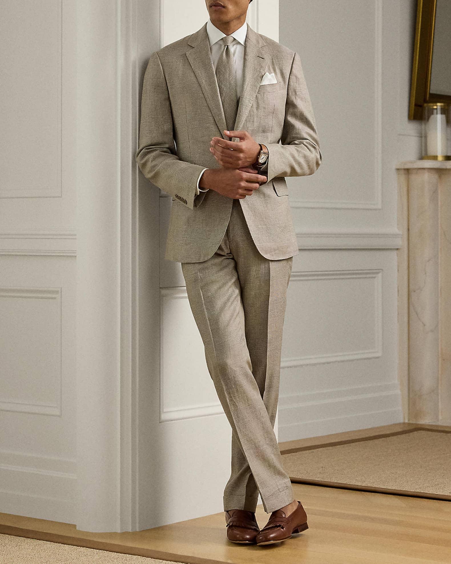 Men's Glen Plaid Flat-Front Trousers Product Image