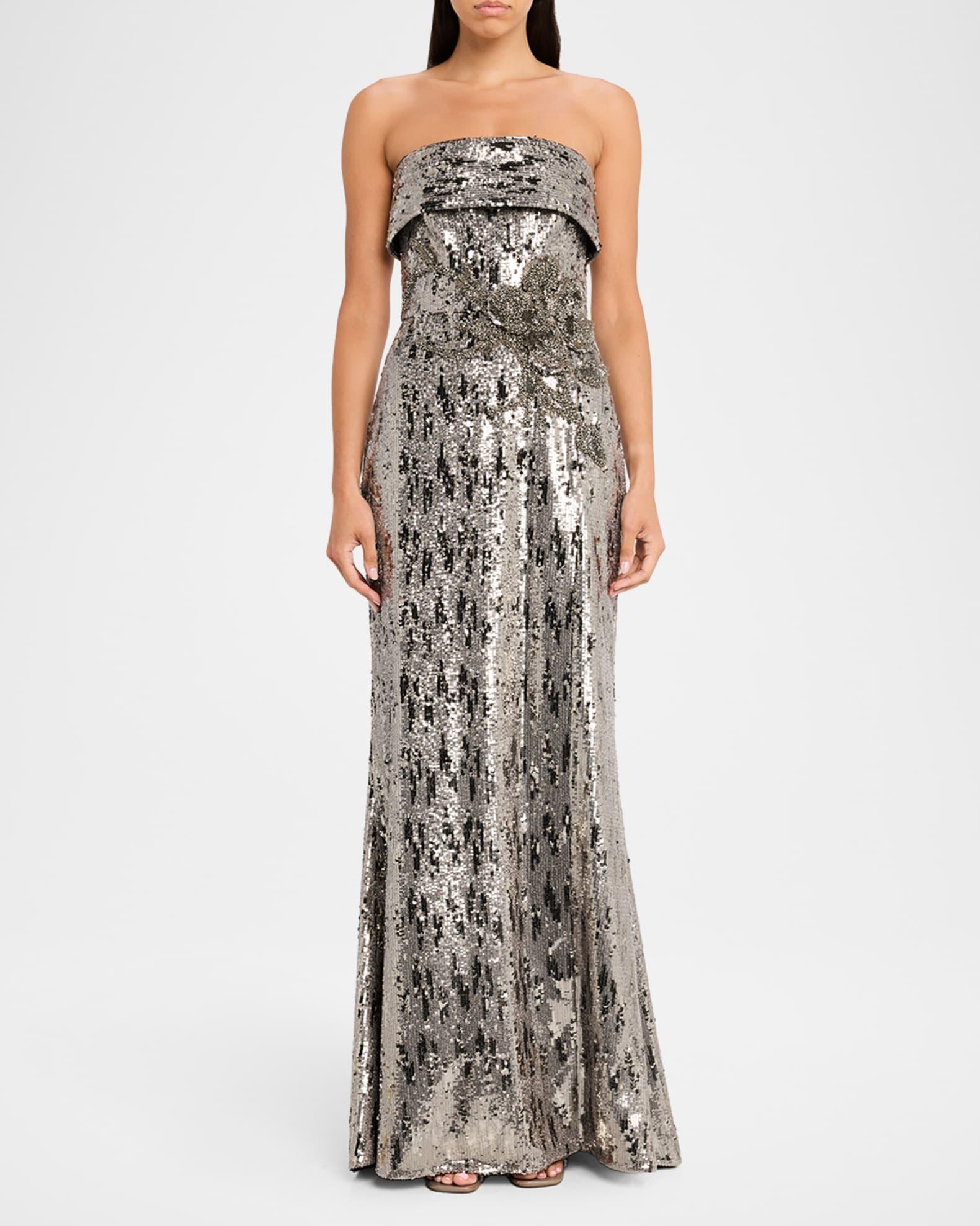 Sequined Strapless Trumpet Gown Product Image