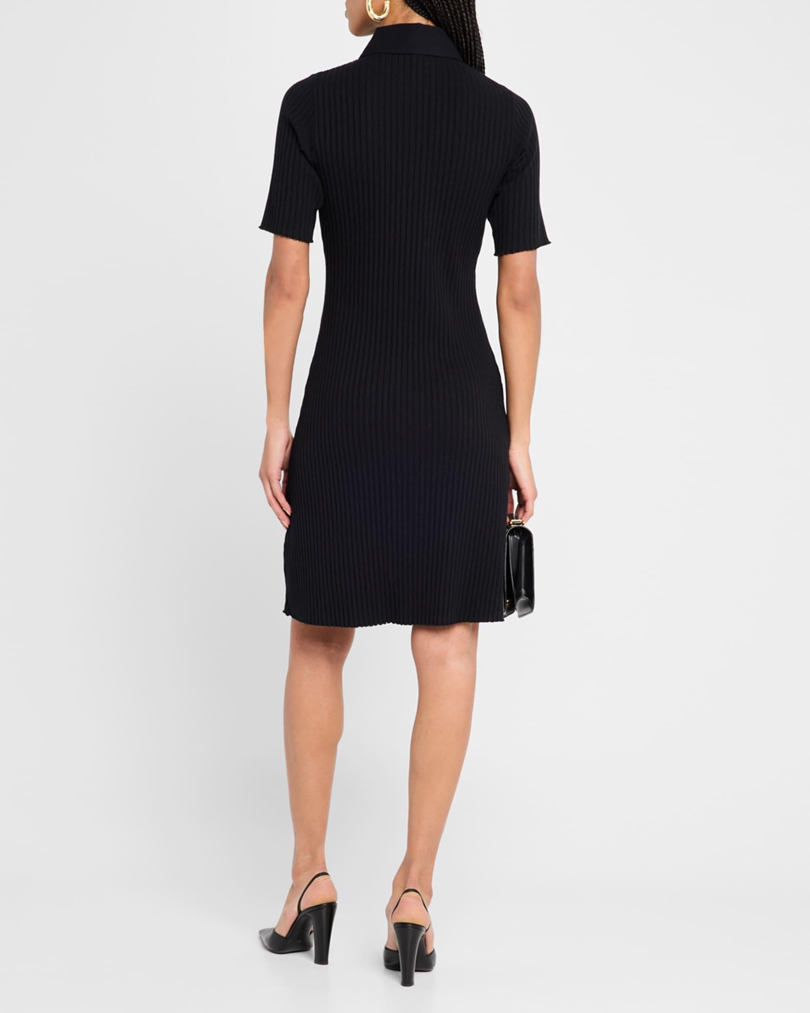 Elbow-Sleeve Polo Mini Dress Product Image