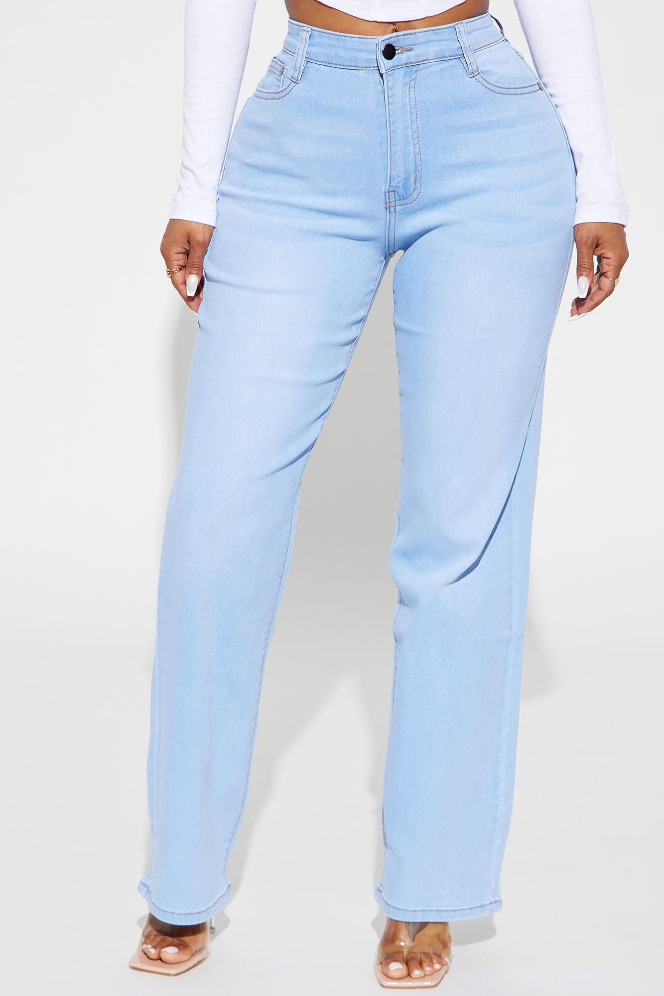 Simply Basic Stretch Straight Jeans - Light Wash Product Image