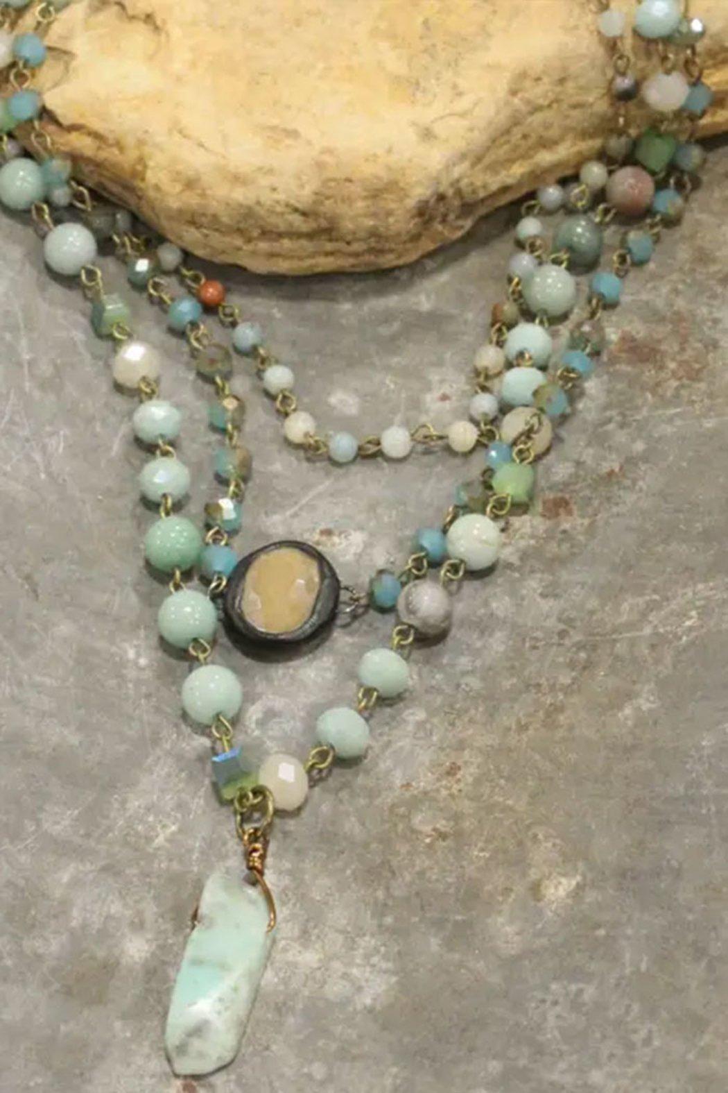 Mint Stone & Crystal Necklace Product Image