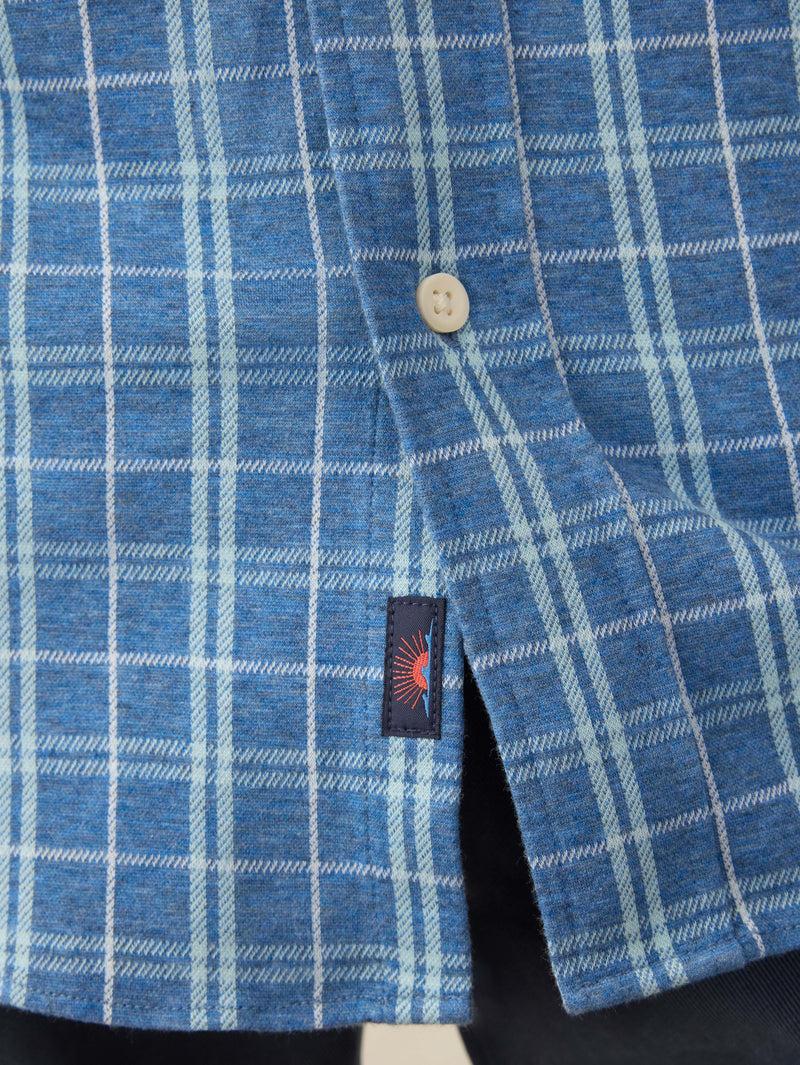 Coastline Knit Shirt - Ocean Sky Plaid Product Image