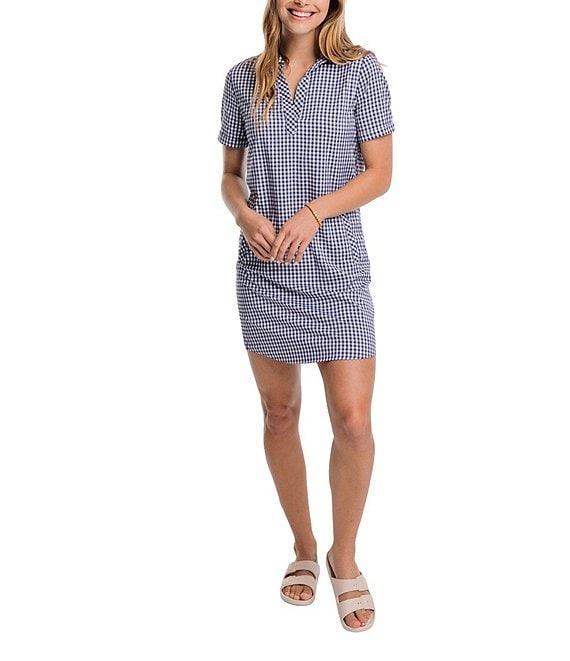 Southern Tide Kamryn brrr°® Intercoastal Short Sleeve Gingham Dress Product Image