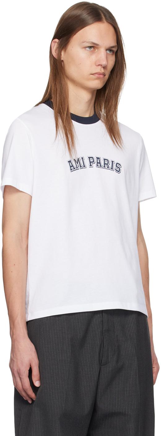 AMI ALEXANDRE MATTIUSSI Ami Paris Organic Cotton Logo Graphic T-shirt In White Product Image