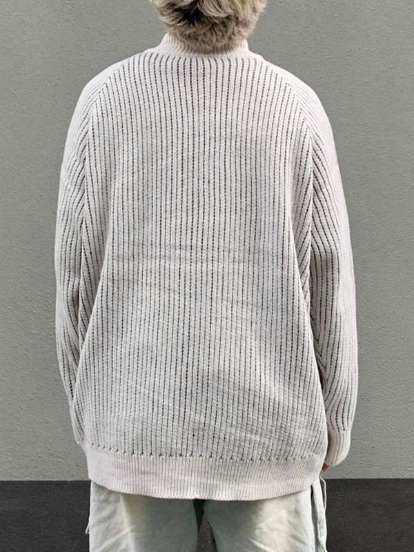 Men's Spider Print Collar Neck Zip Up Knit Outwear Product Image