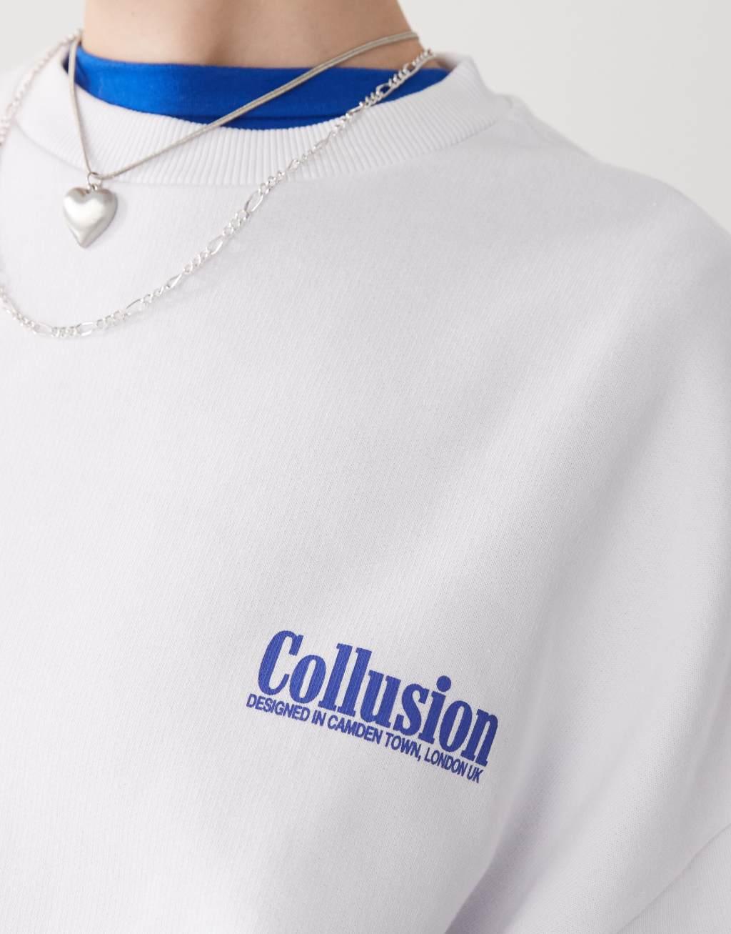 COLLUSION white logo sweatshirt Product Image