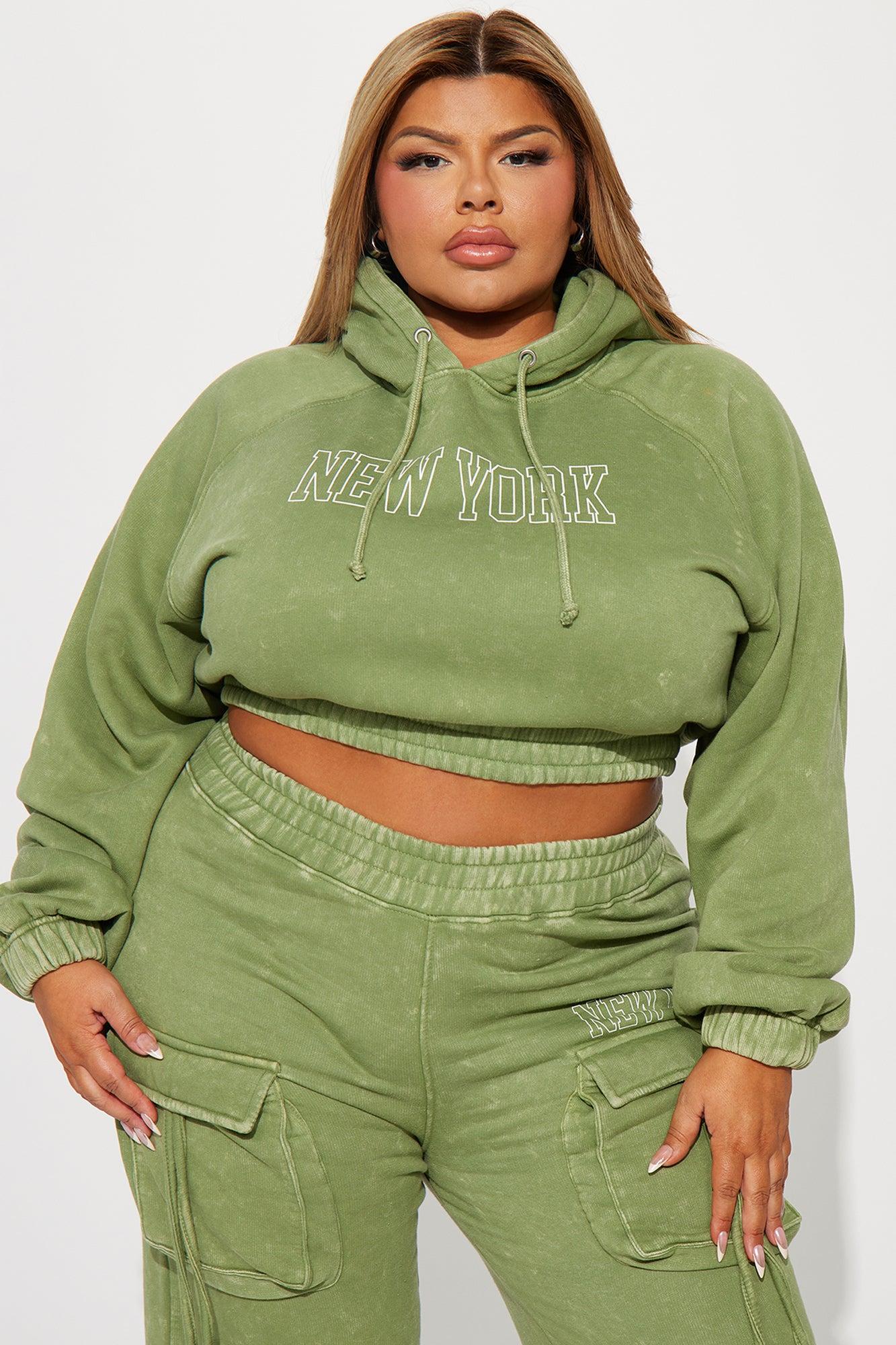 New York Vibes Washed Hoodie - Green/combo Product Image