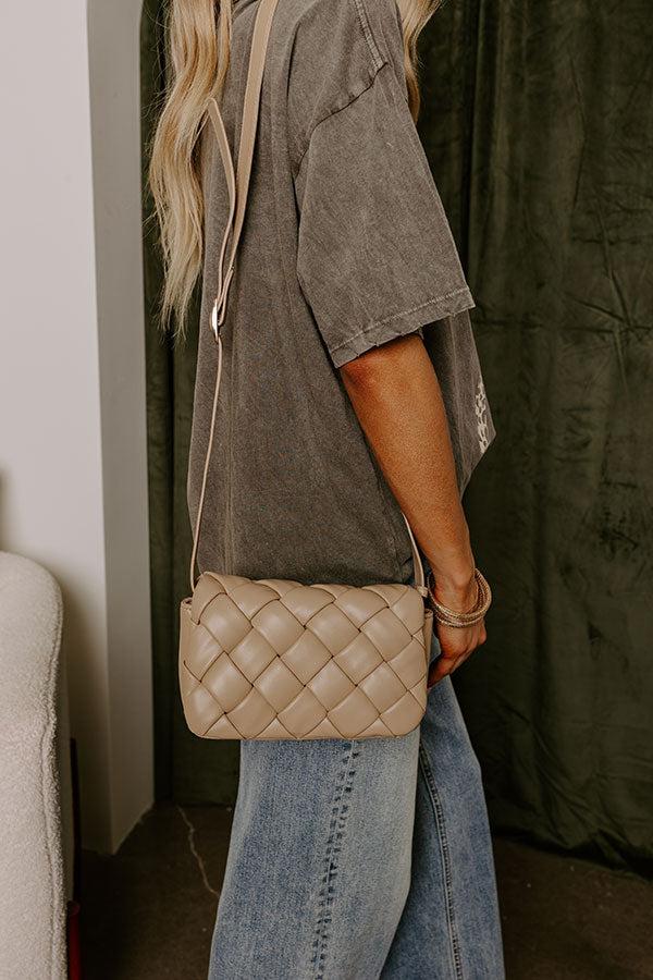 Cafe Cutie Faux Leather Woven Crossbody Product Image