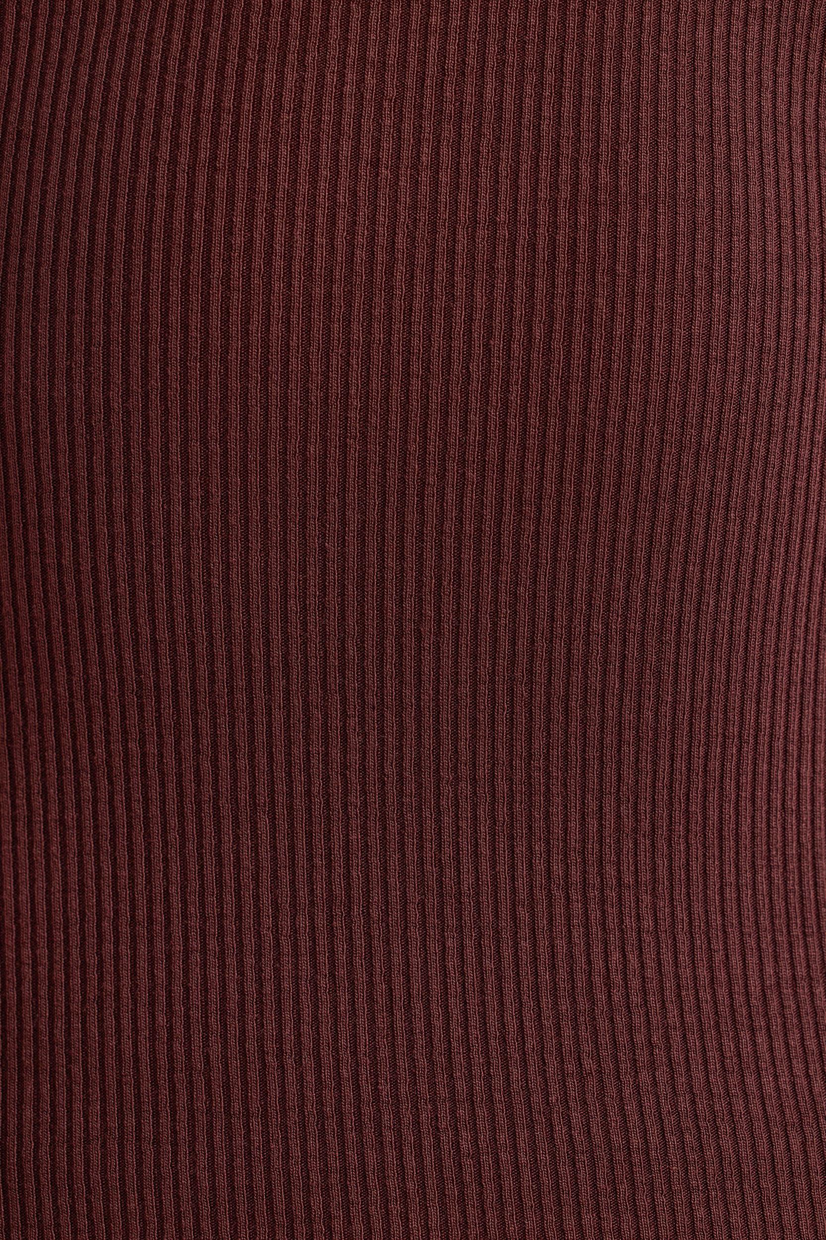 Ribbed Modal Crew Neck Top in Espresso Product Image