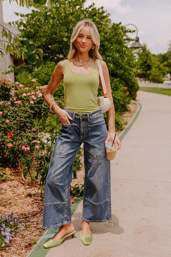 The Maeve High Waist Wide Leg Crop Jean in Medium Wash Product Image