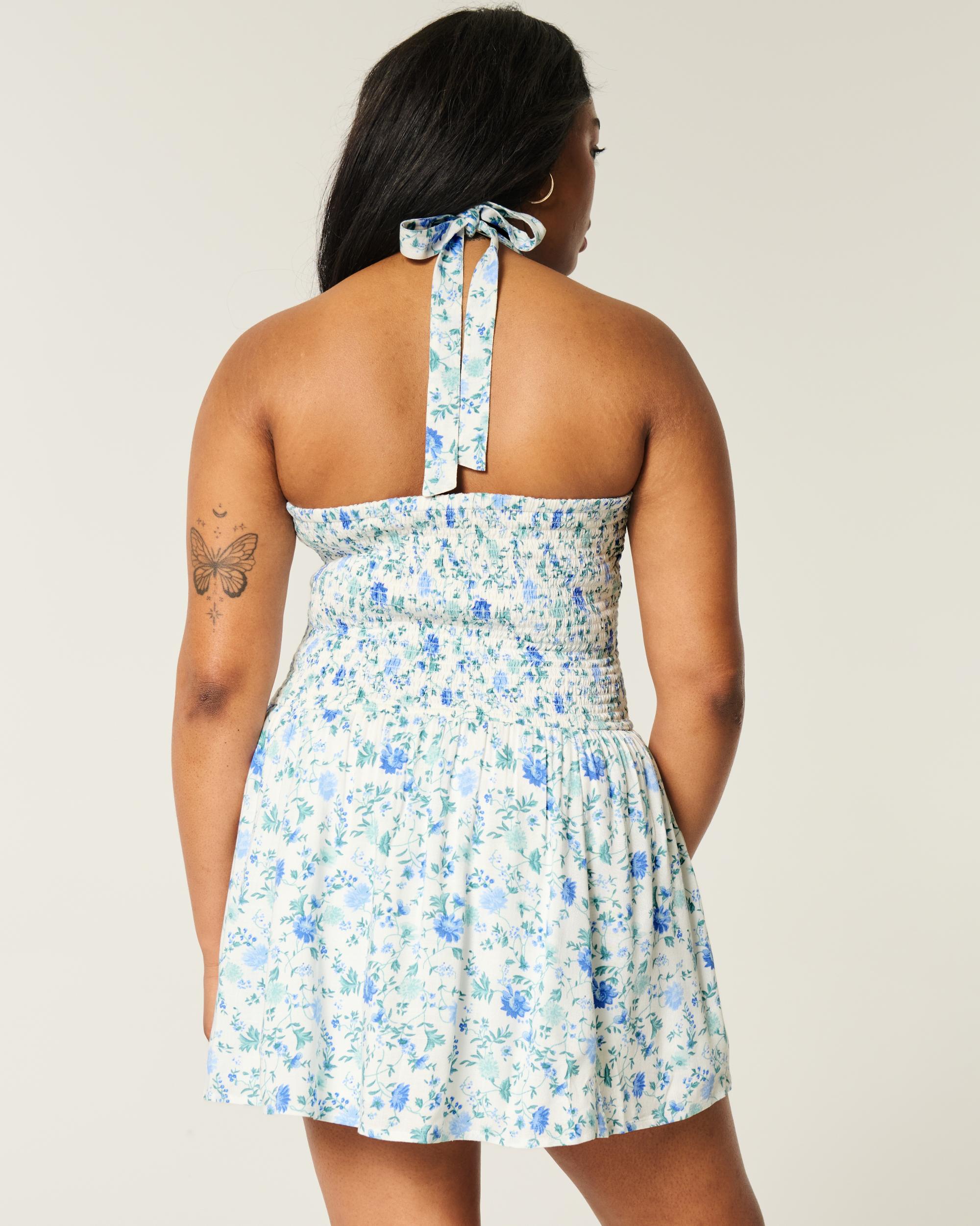 Drop Waist Halter Mini Dress Product Image