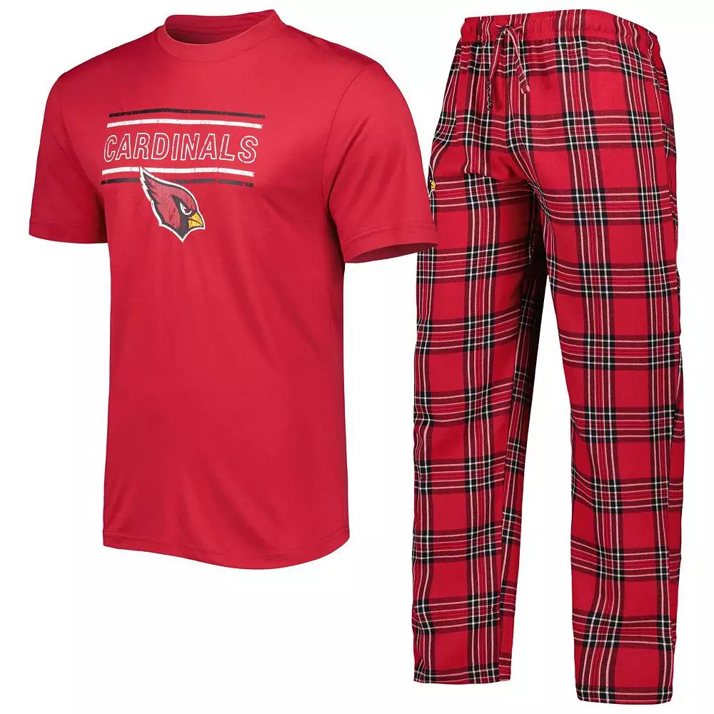 Men's Concepts Sport Cardinal/Black Arizona Cardinals Badge Top & Pants Sleep Set, Size: 3XL, Red Product Image
