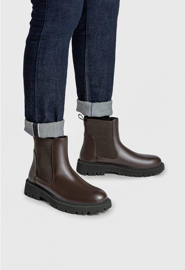 Men's Slip-On Chelsea Boots with Chunky Sole Product Image