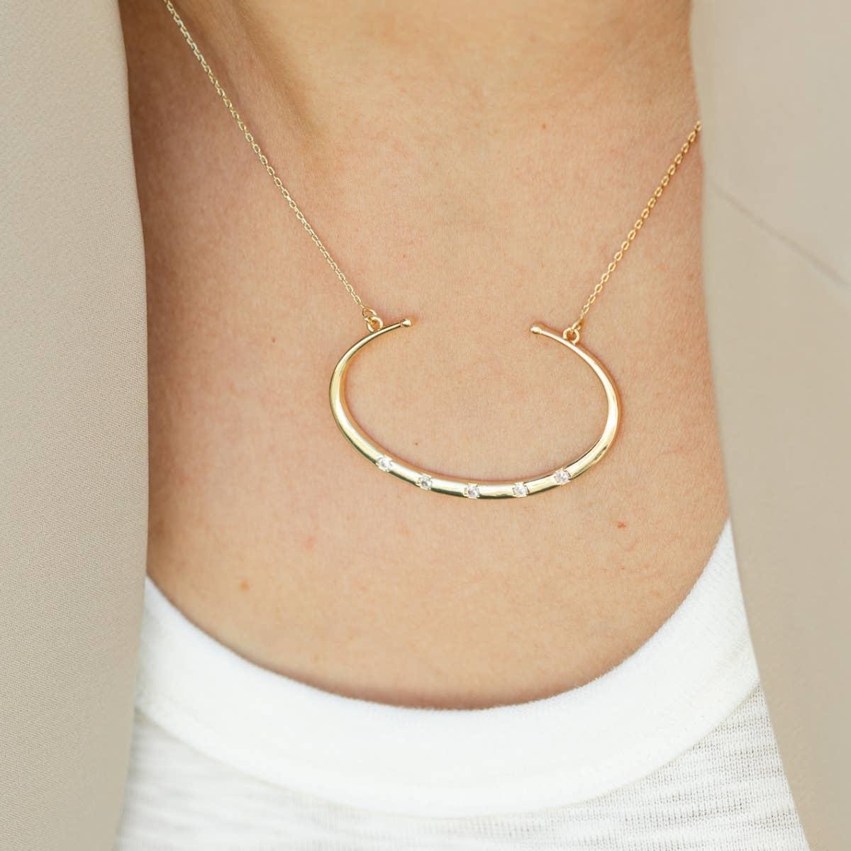 Statement Crescent Pendant Necklace Product Image