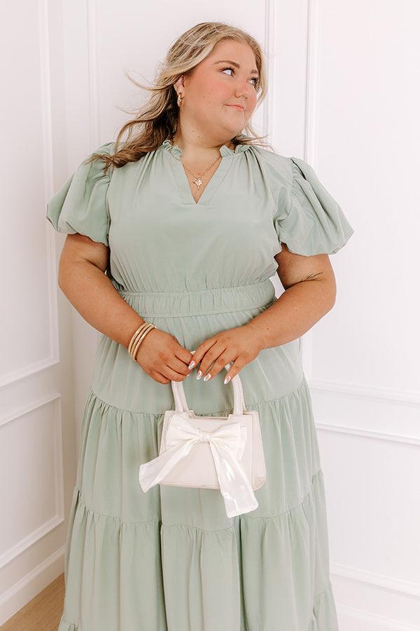 Simply Sweet Maxi Dress in Sage Curves Product Image