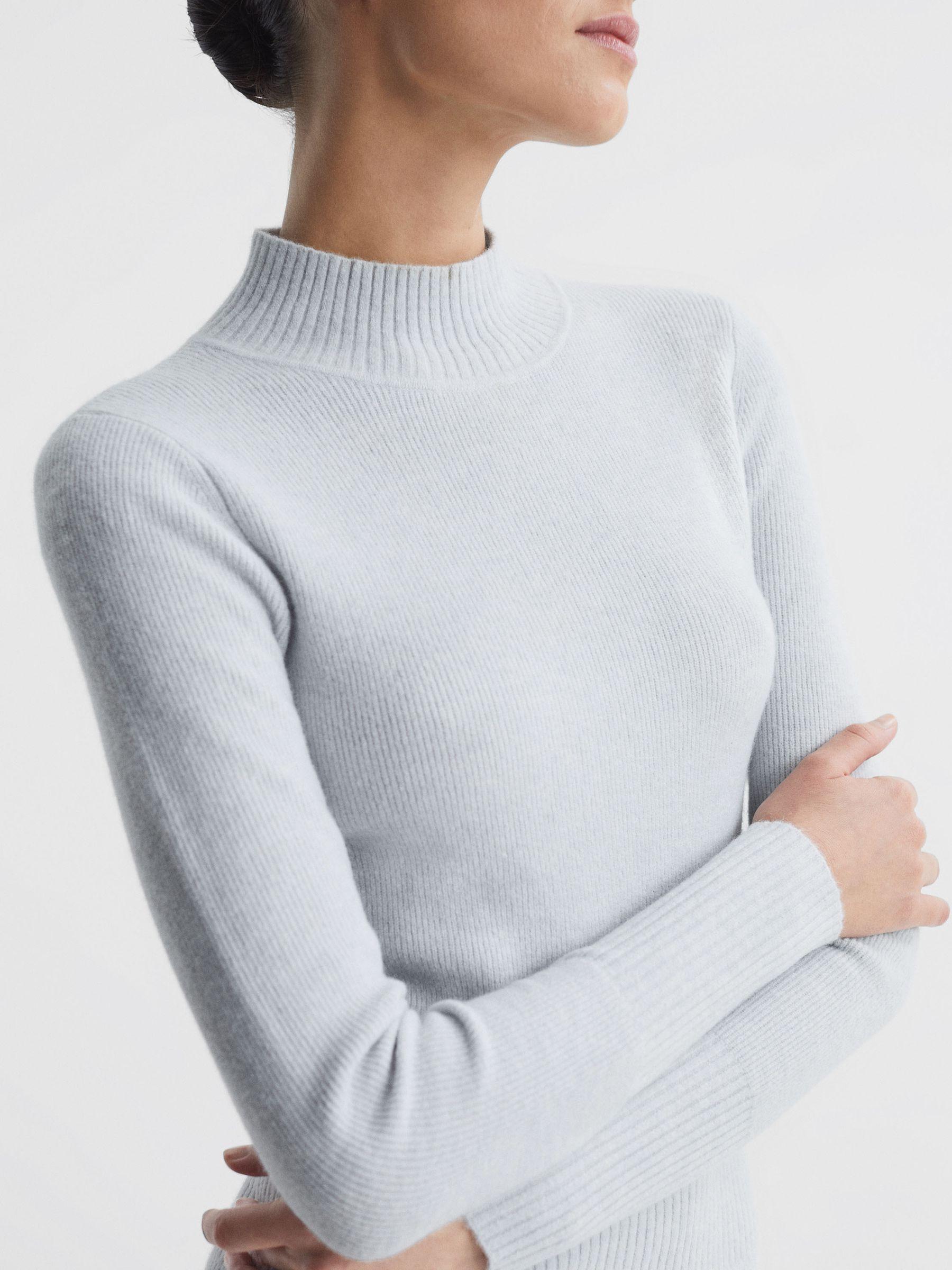 Knitted Bodycon Midi Dress in Grey Product Image