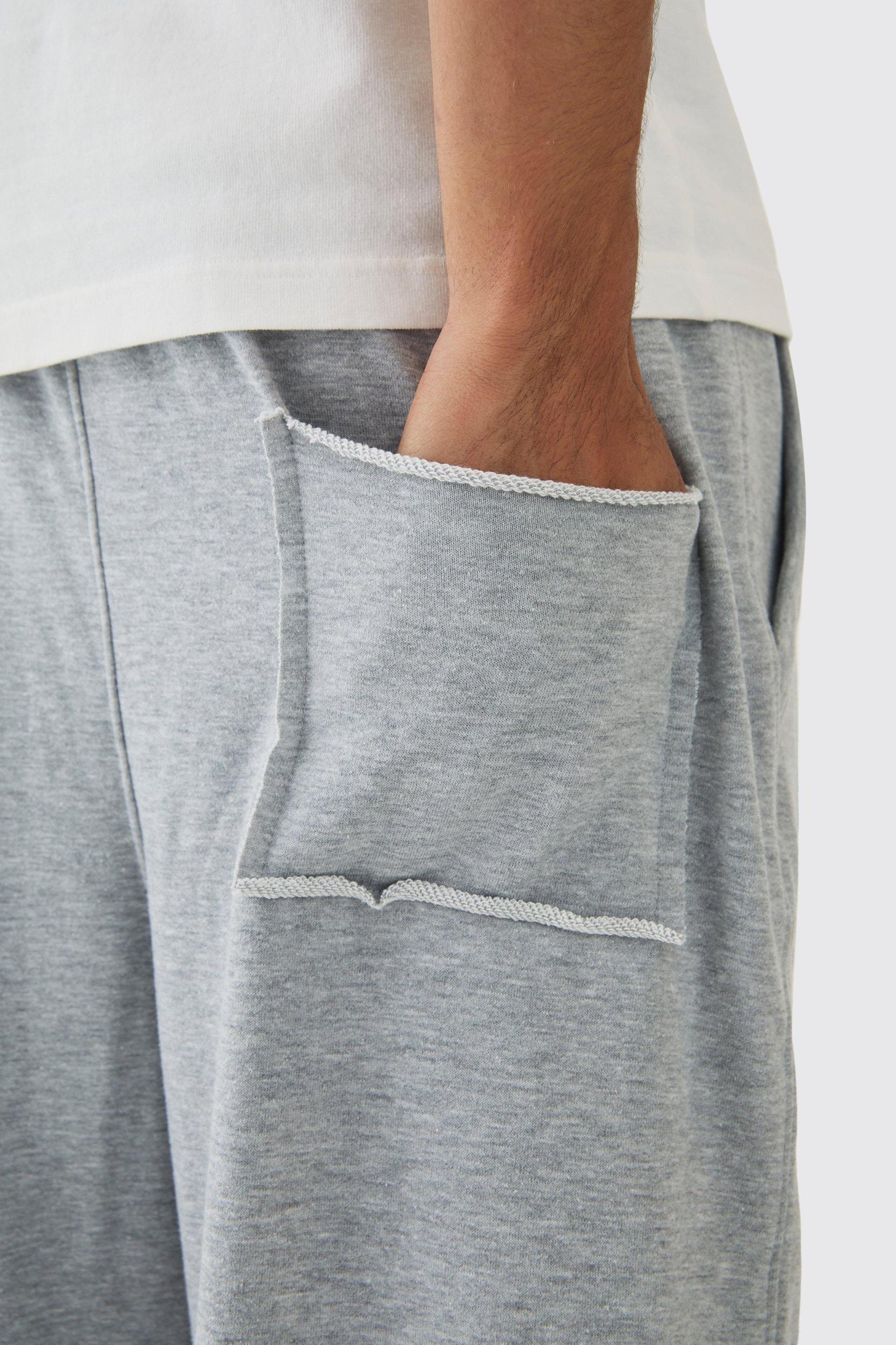 Extreme Wide Leg Raw Edge Loopback Sweatpants | boohooMAN USA Product Image