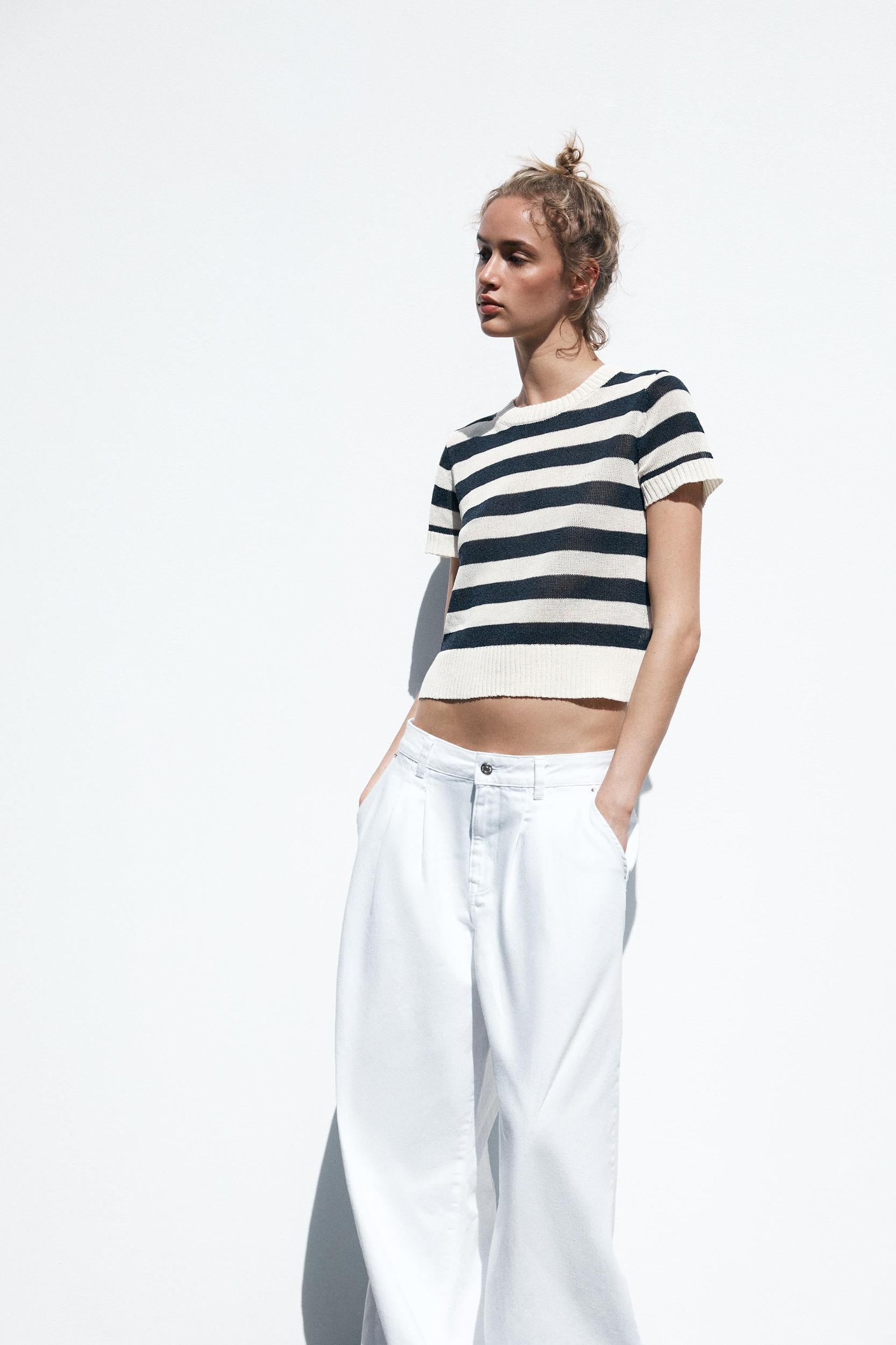STRIPED KNIT TOP Product Image