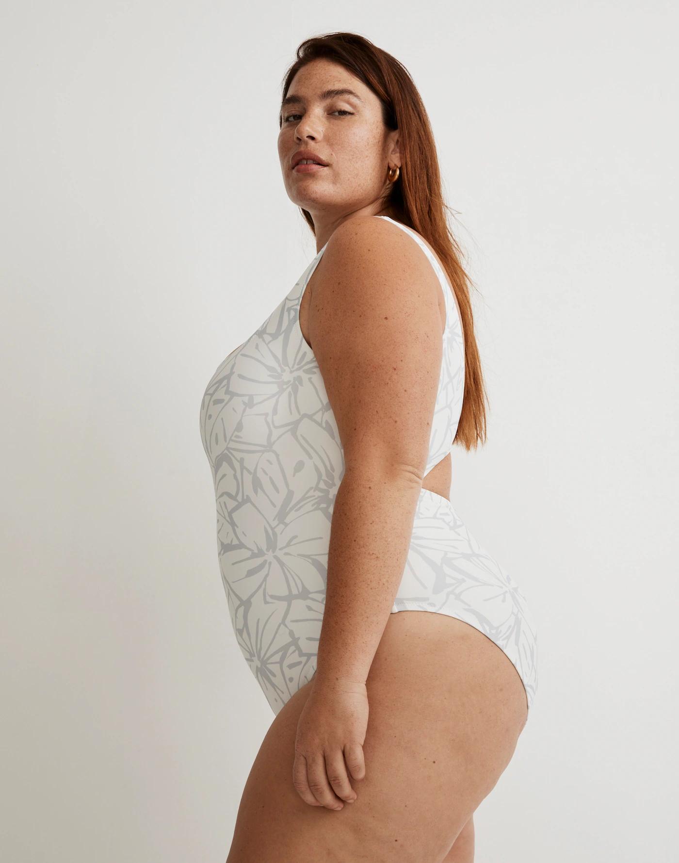 Plus Square-Neck Tank One-Piece Swimsuit Product Image