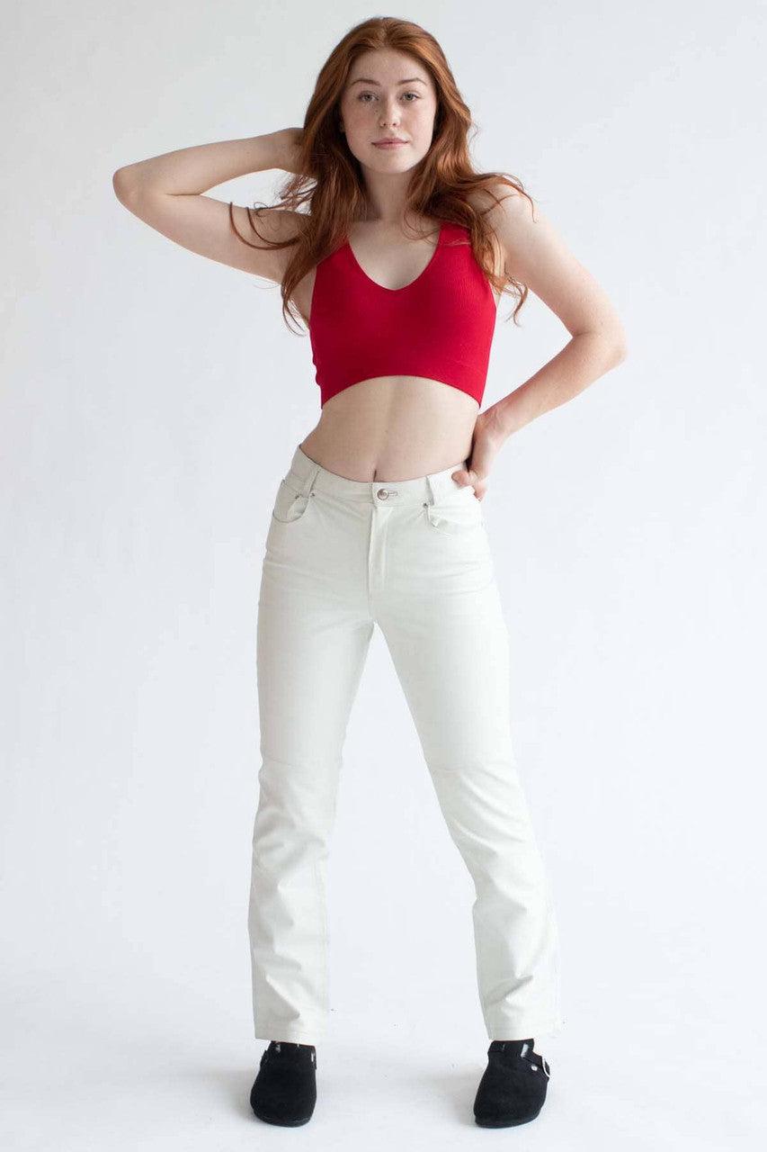 Red Seamless V Neck Bralette Product Image