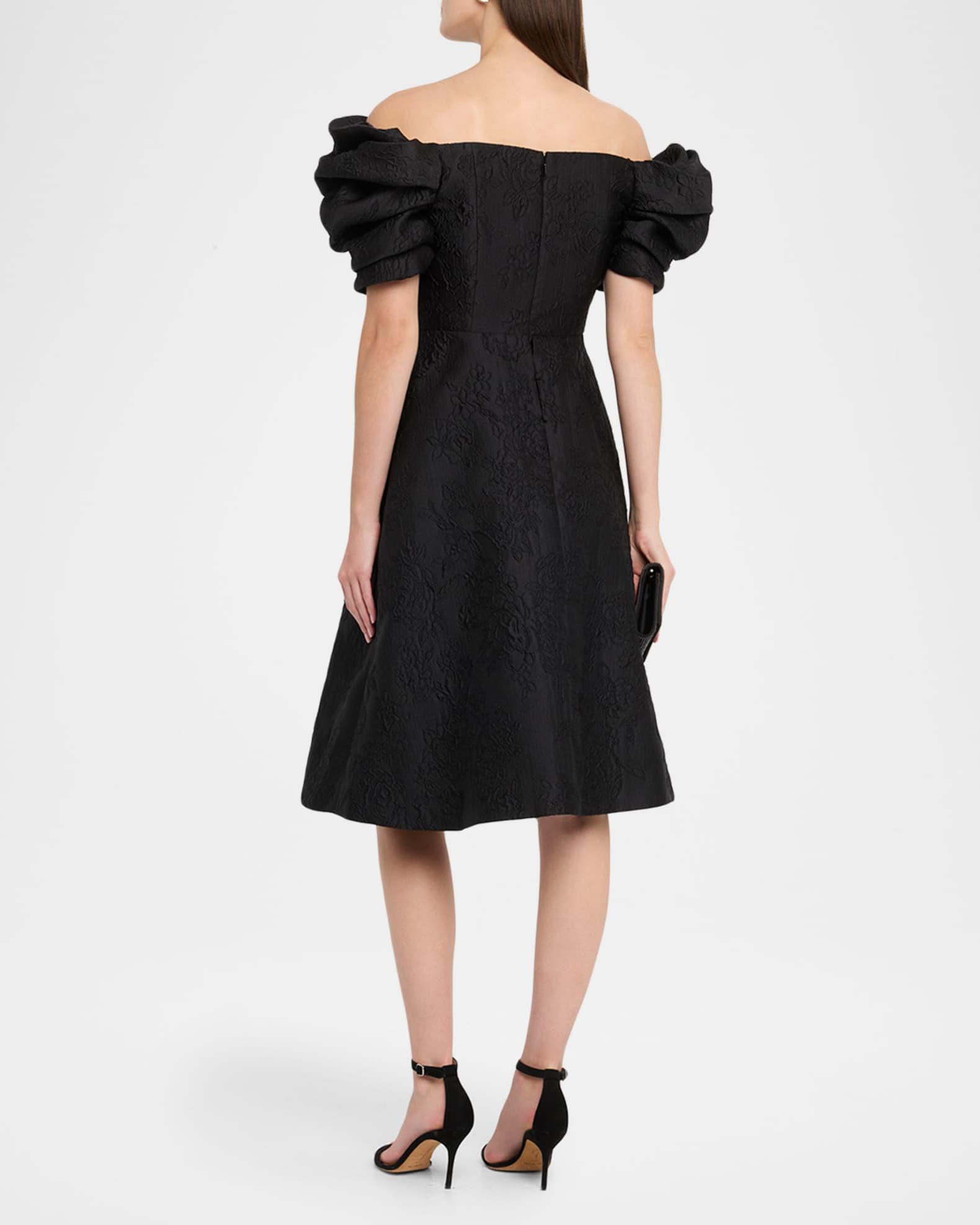 Off-Shoulder Floral Jacquard Dress Product Image