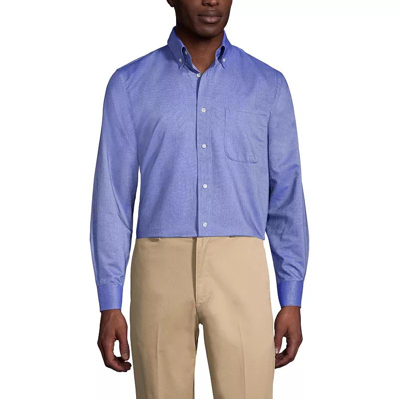 Men's Lands' End School Uniform Long Sleeve Solid Oxford Dress Shirt,  Product Image