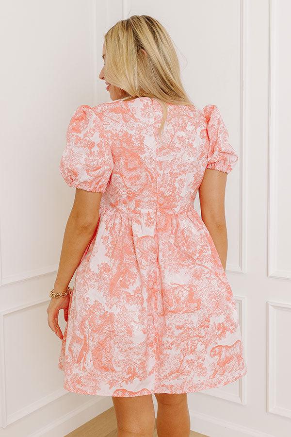 Cheerful Charm Jacquard Mini Dress in Coral Product Image